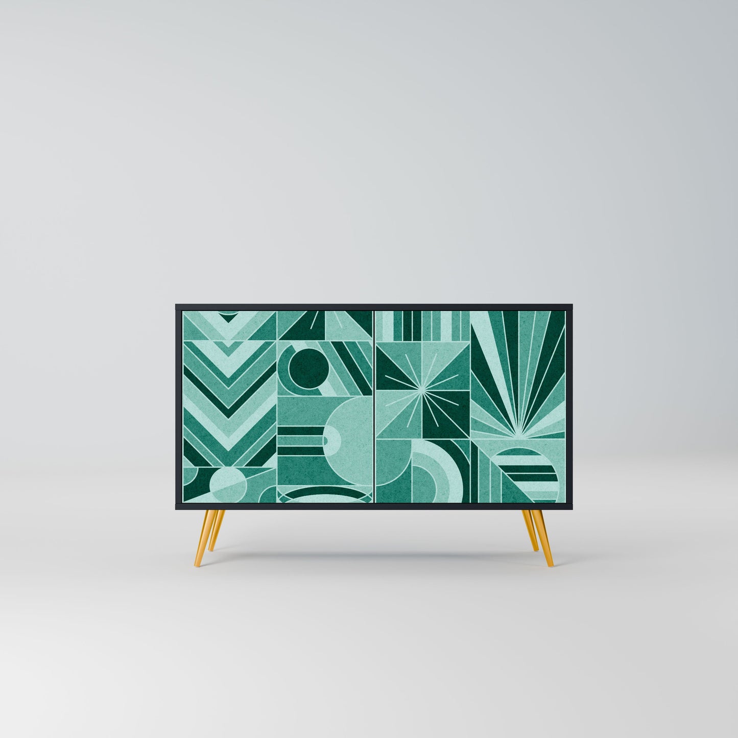 Credenza a 2 ante HARMONIC GRID in finitura nera