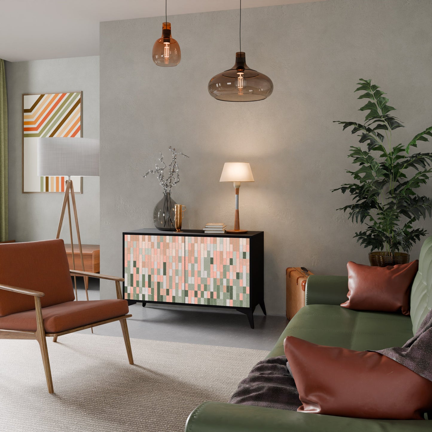 BUILDING THE FUTURE Credenza a 2 ante in finitura nera