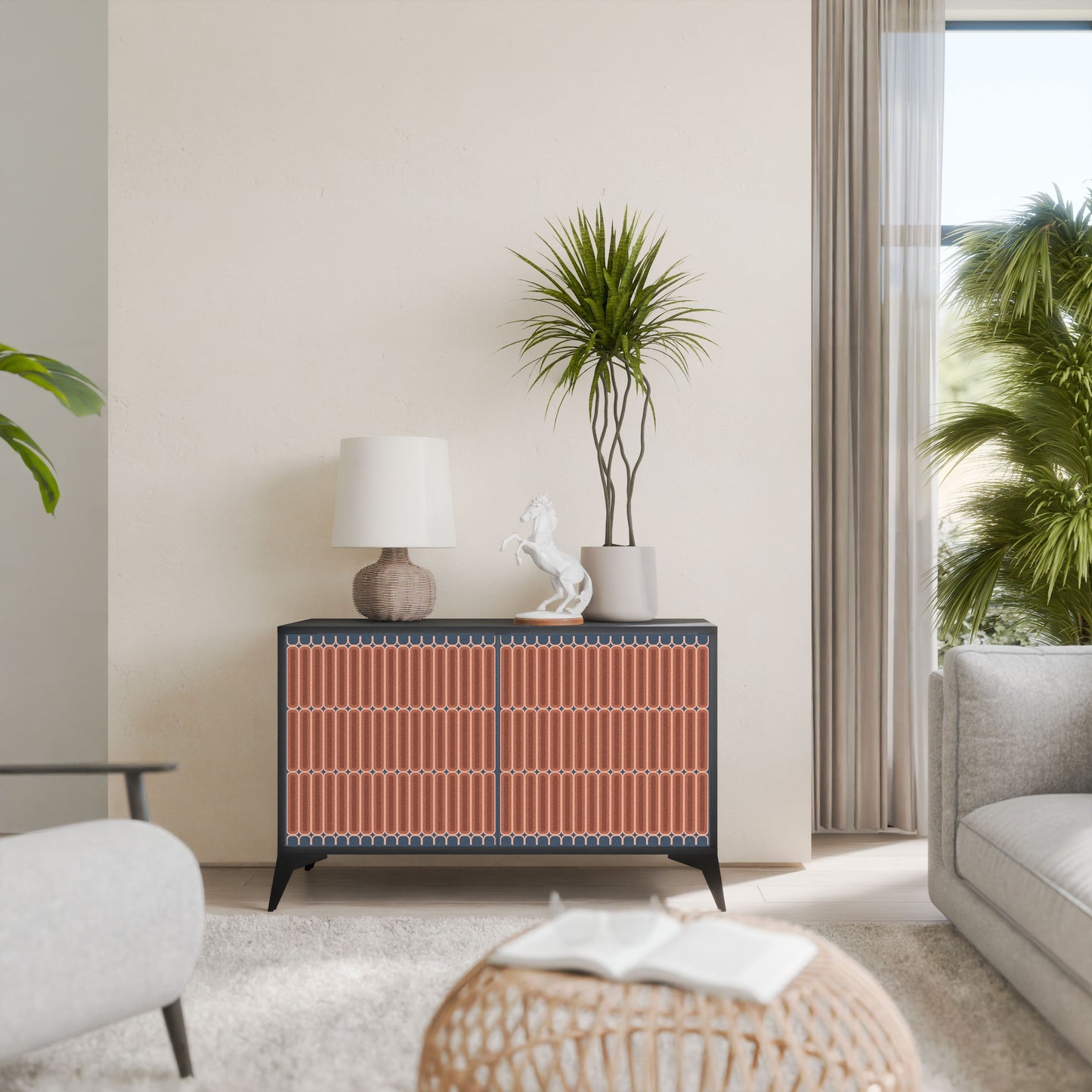 Credenza a 2 ante HYPNOTIC GATE in finitura nera