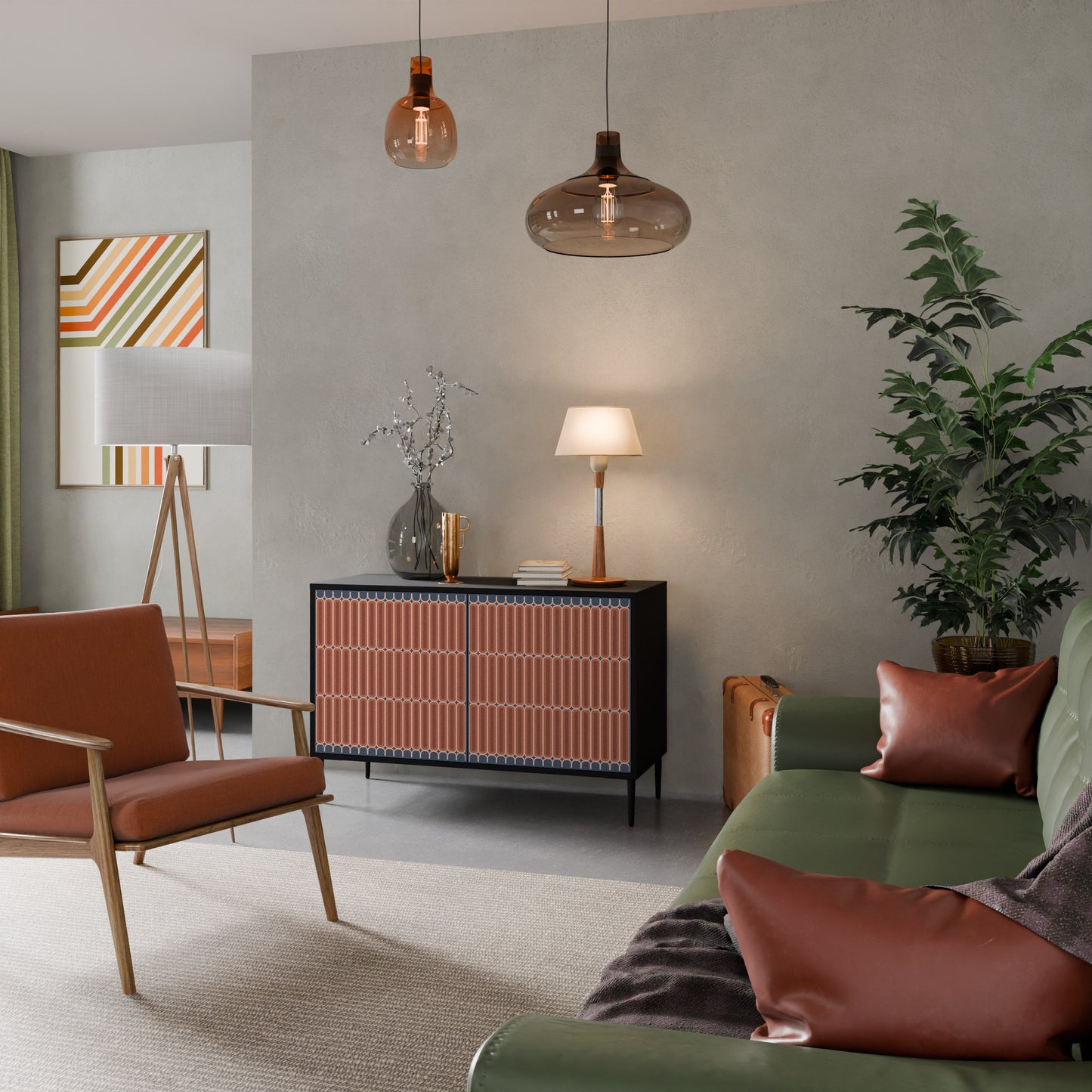 Credenza a 2 ante HYPNOTIC GATE in finitura nera
