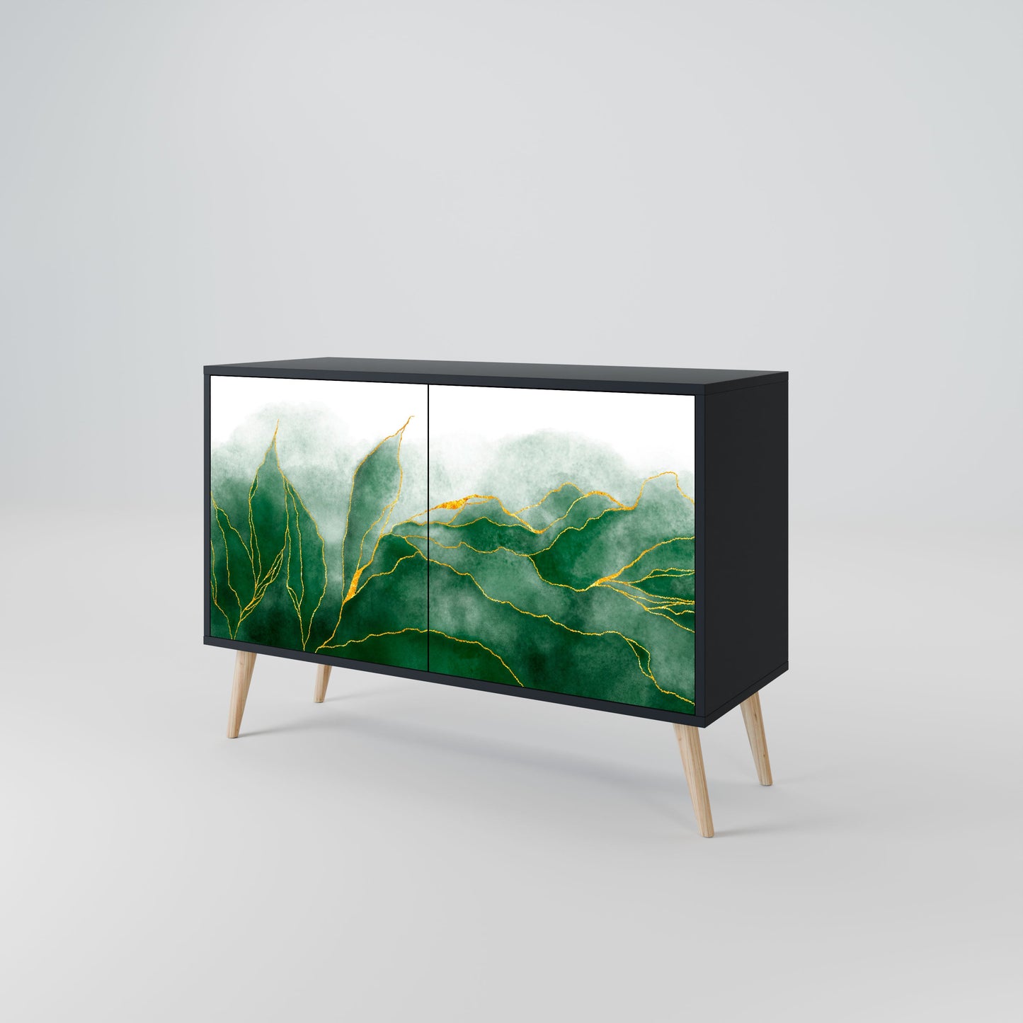Credenza EXPENSIVE NATURE a 2 ante in finitura nera