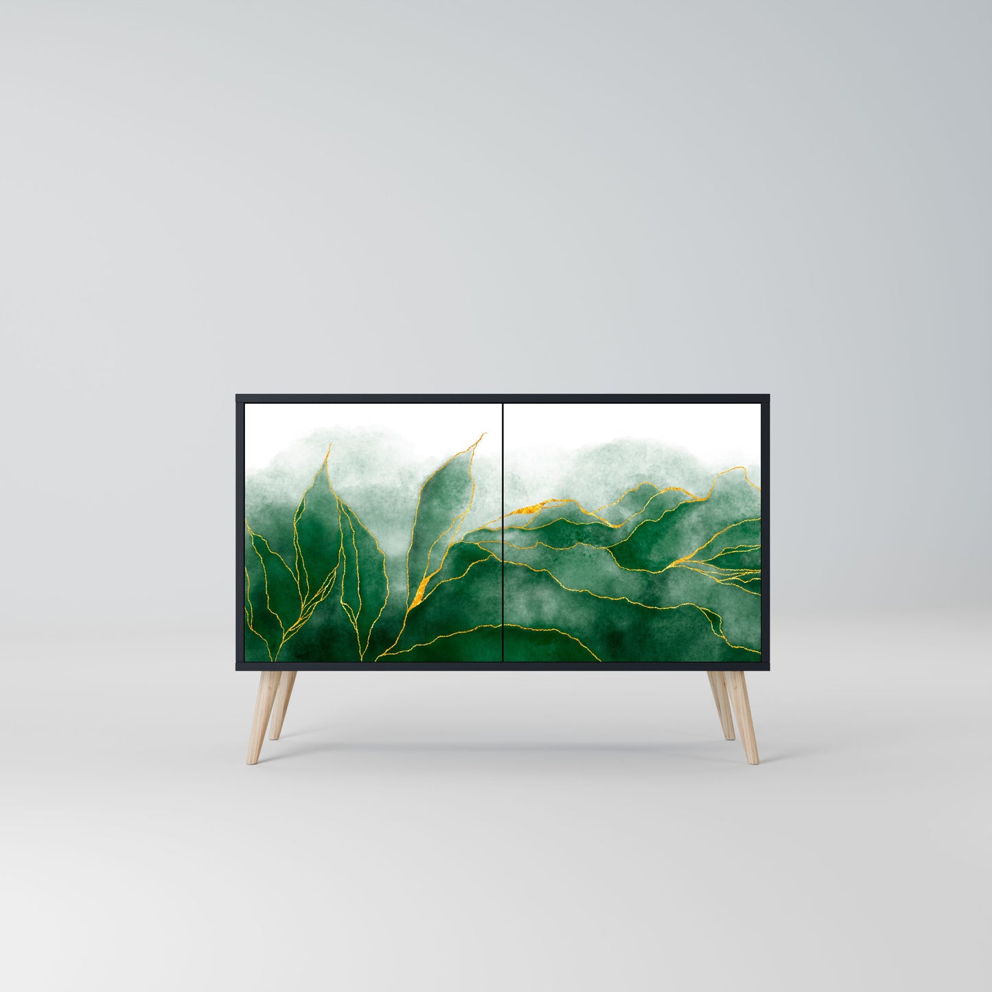 Credenza EXPENSIVE NATURE a 2 ante in finitura nera