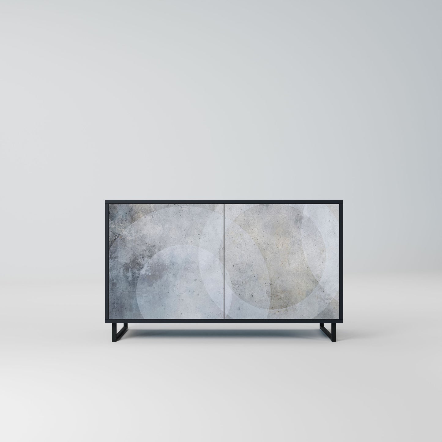 Credenza MUTED ARC a 2 ante con finitura nera