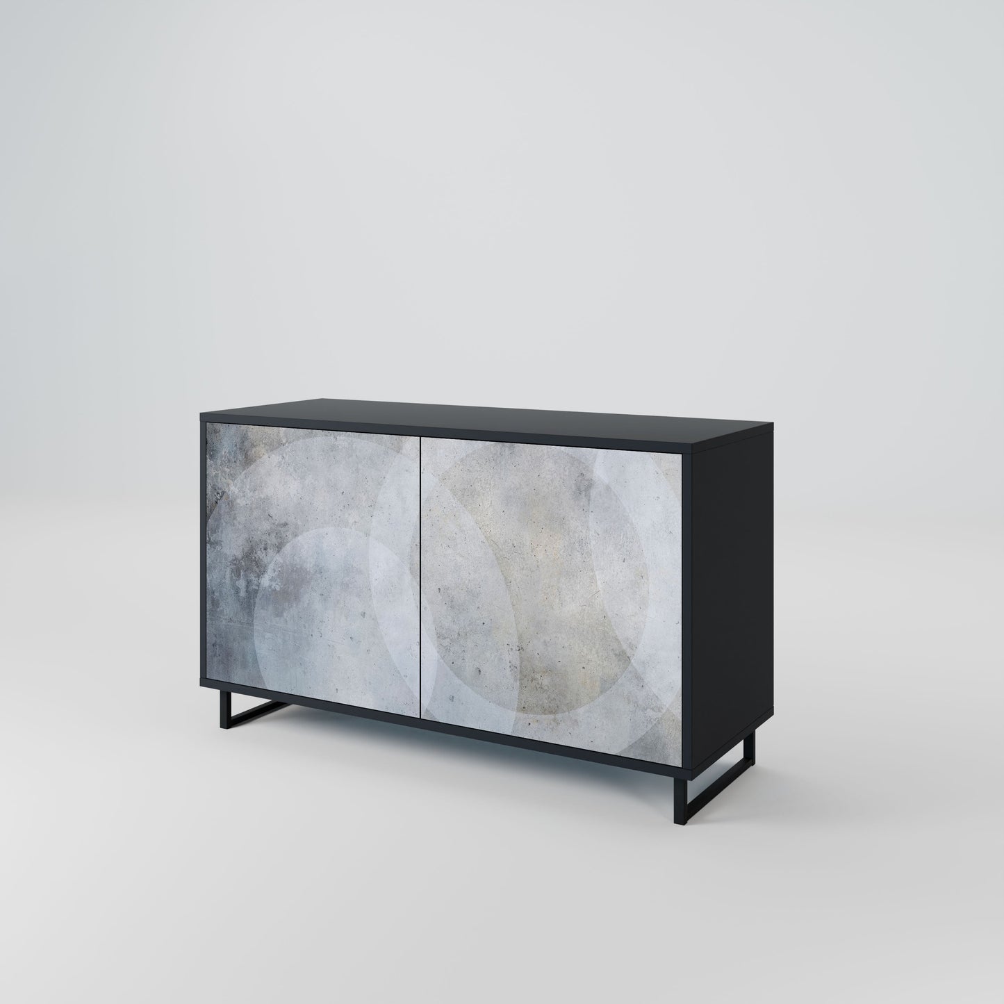 Credenza MUTED ARC a 2 ante con finitura nera