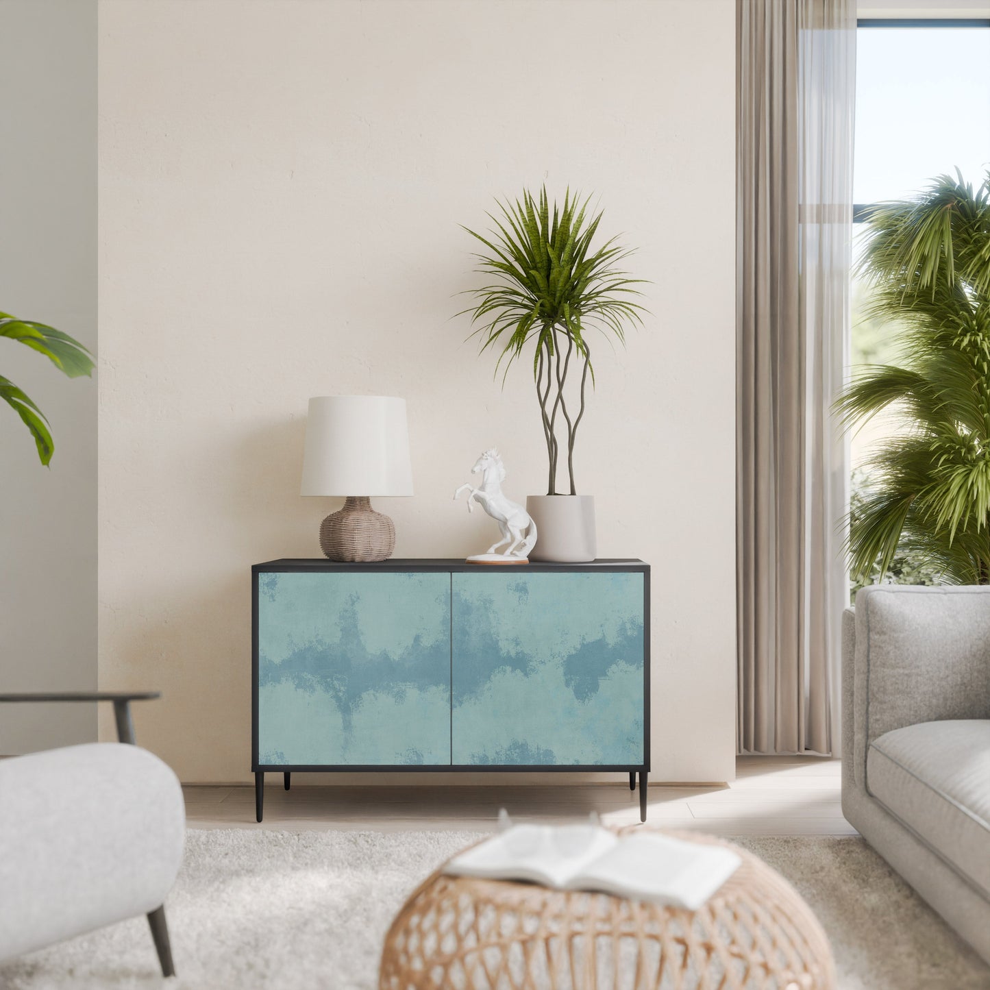 Credenza a 2 ante SKY WASH in finitura nera