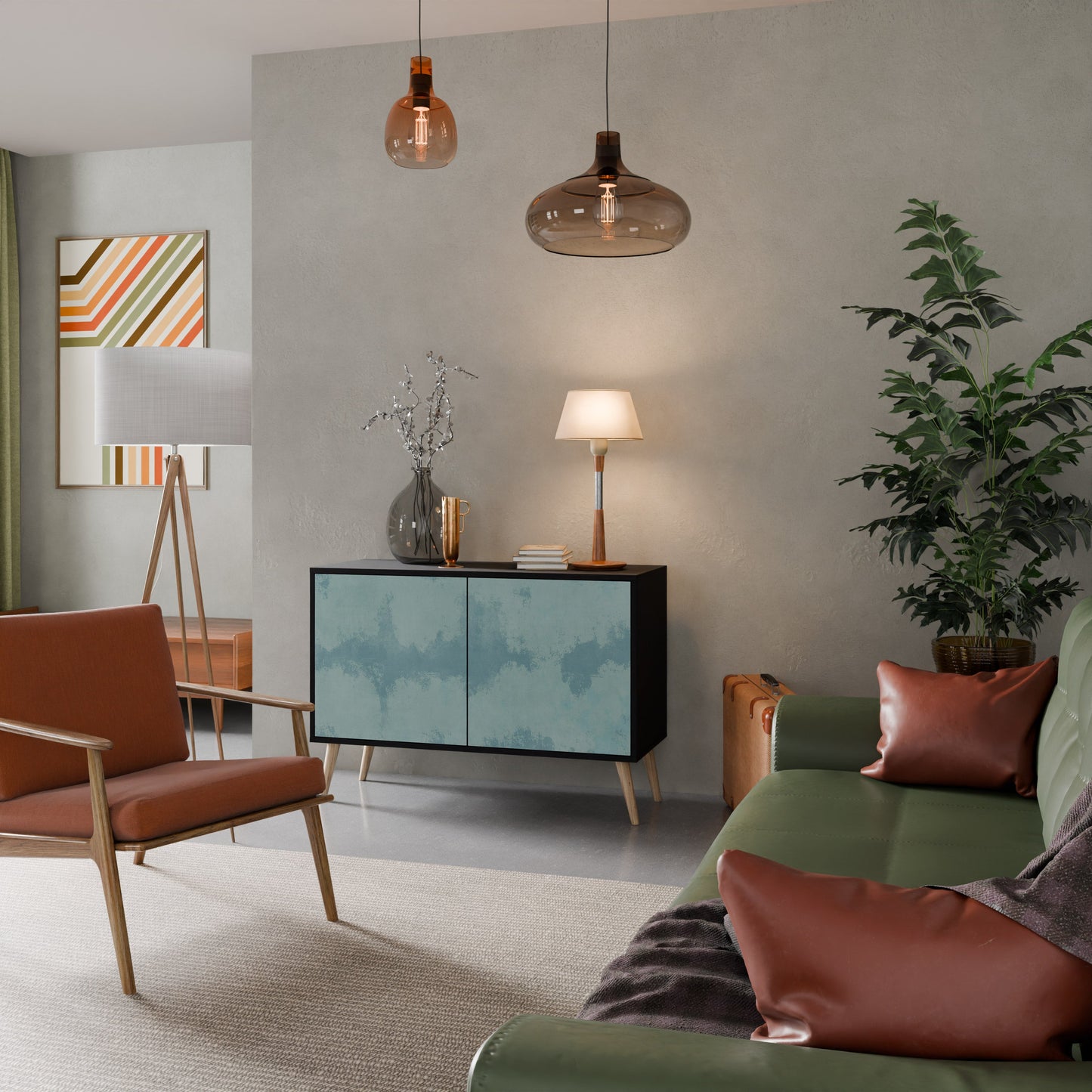Credenza a 2 ante SKY WASH in finitura nera