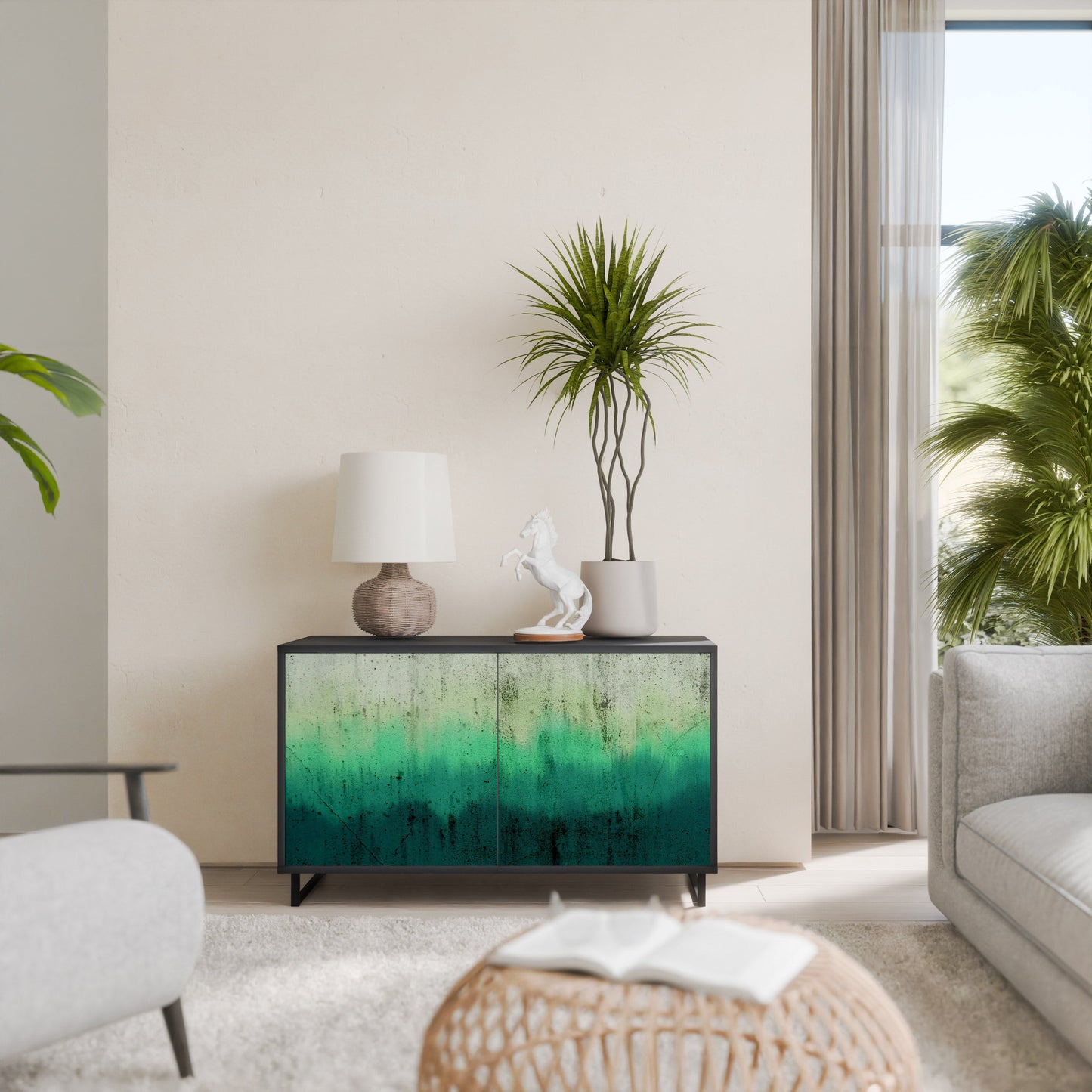 Credenza a 2 ante NORTHERN LIGHTS in finitura nera