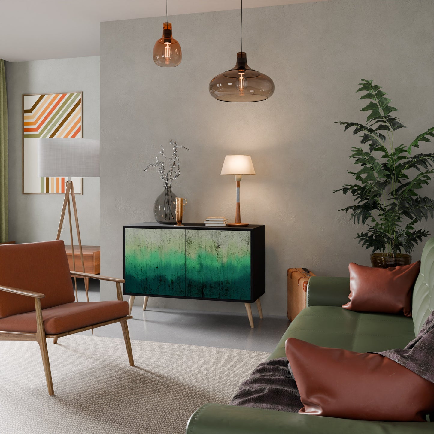 Credenza a 2 ante NORTHERN LIGHTS in finitura nera
