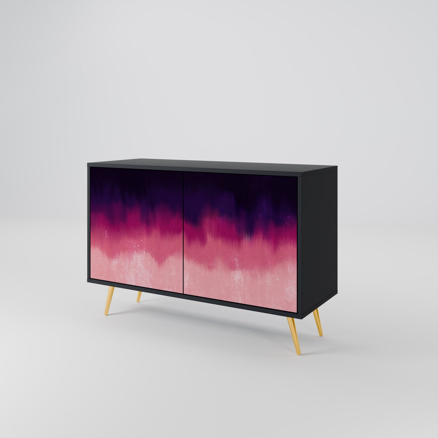 Credenza AURORA BOREALIS a 2 ante in finitura nera