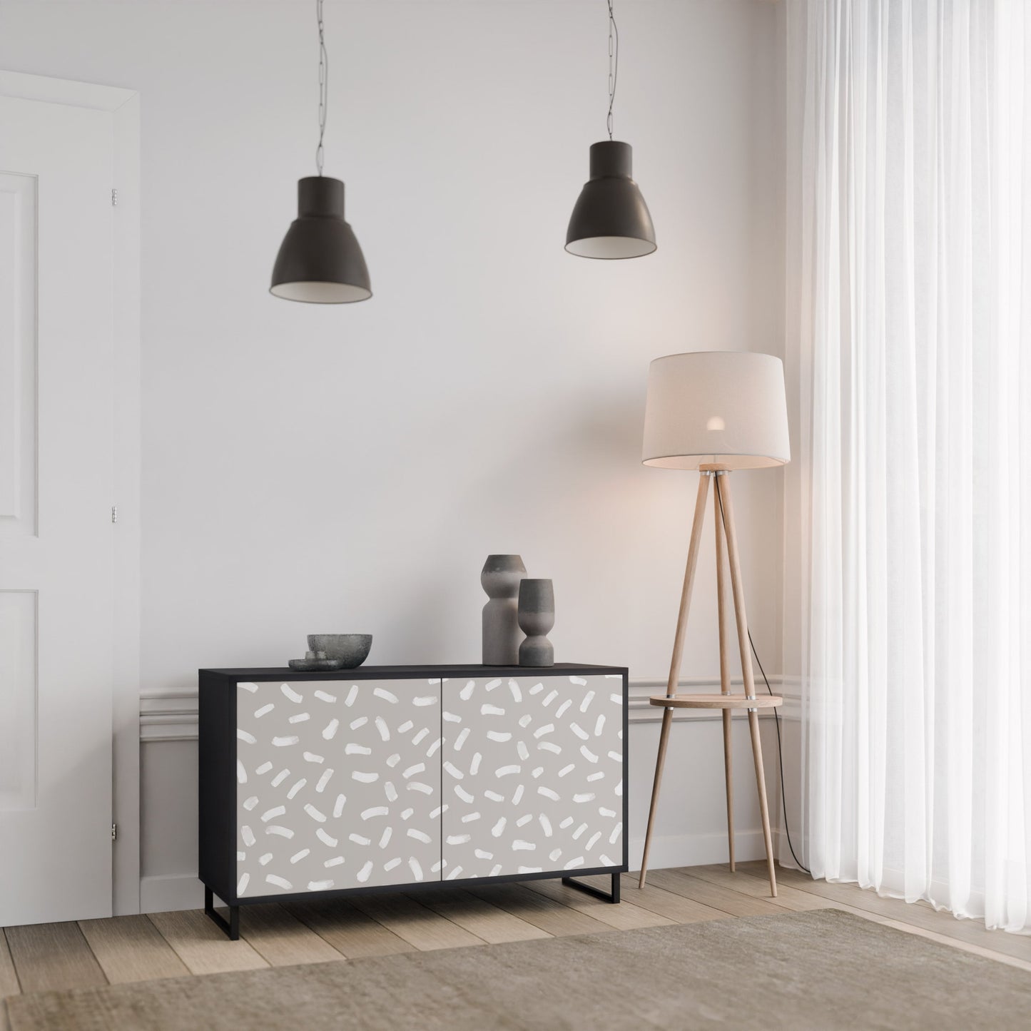 Credenza a 2 ante PASSING SECONDS in finitura nera