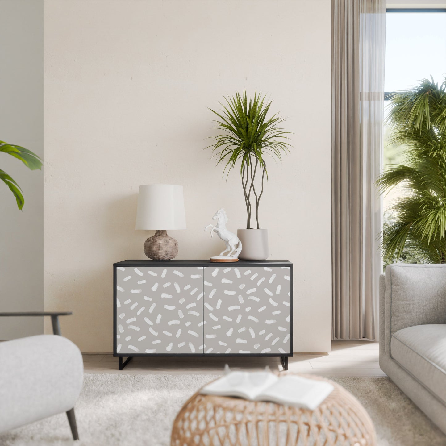 Credenza a 2 ante PASSING SECONDS in finitura nera