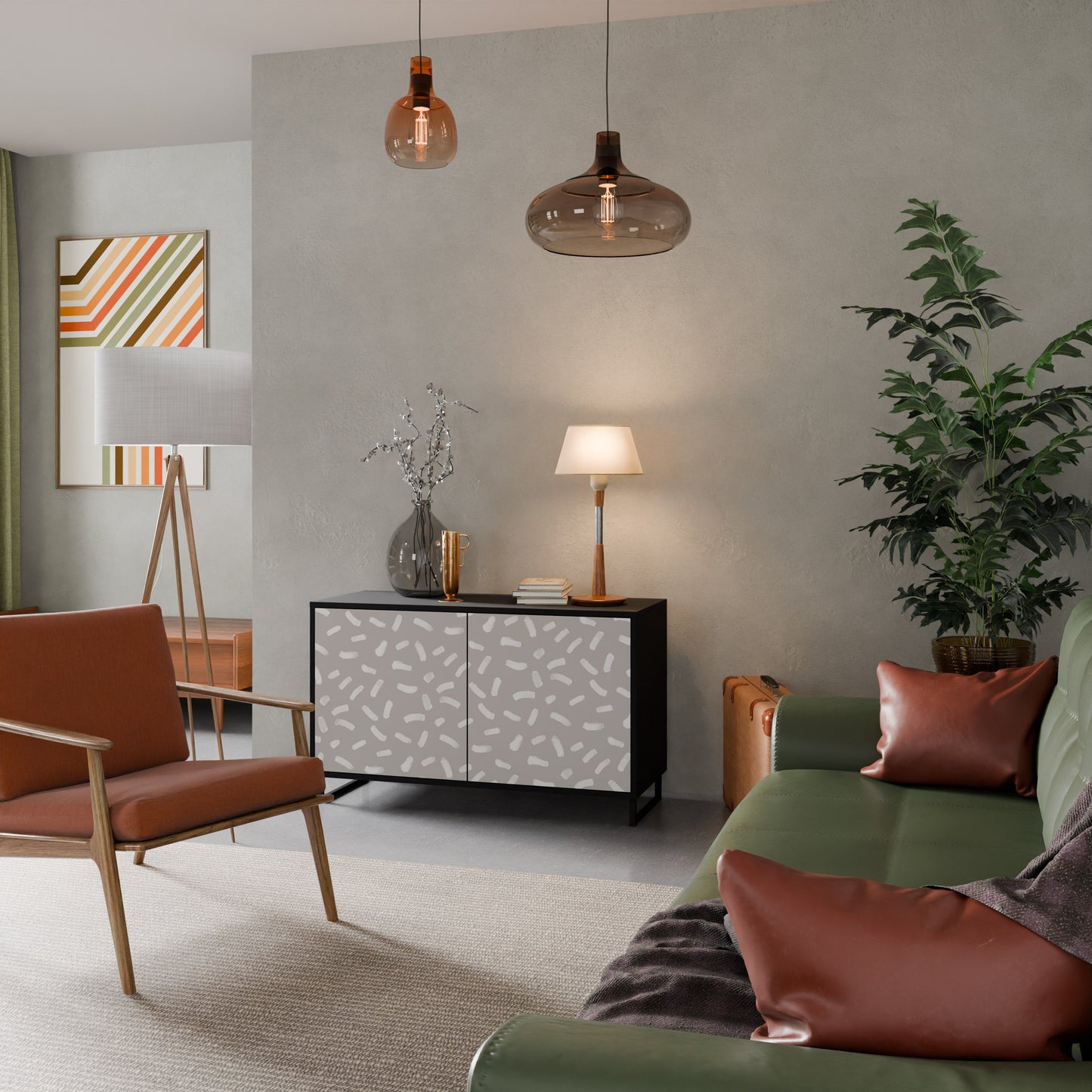 Credenza a 2 ante PASSING SECONDS in finitura nera