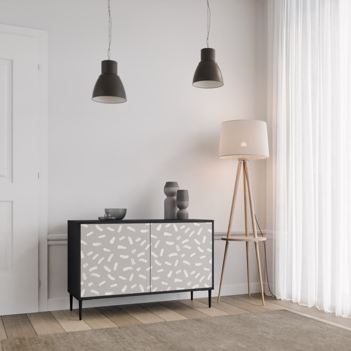 Credenza a 2 ante PASSING SECONDS in finitura nera