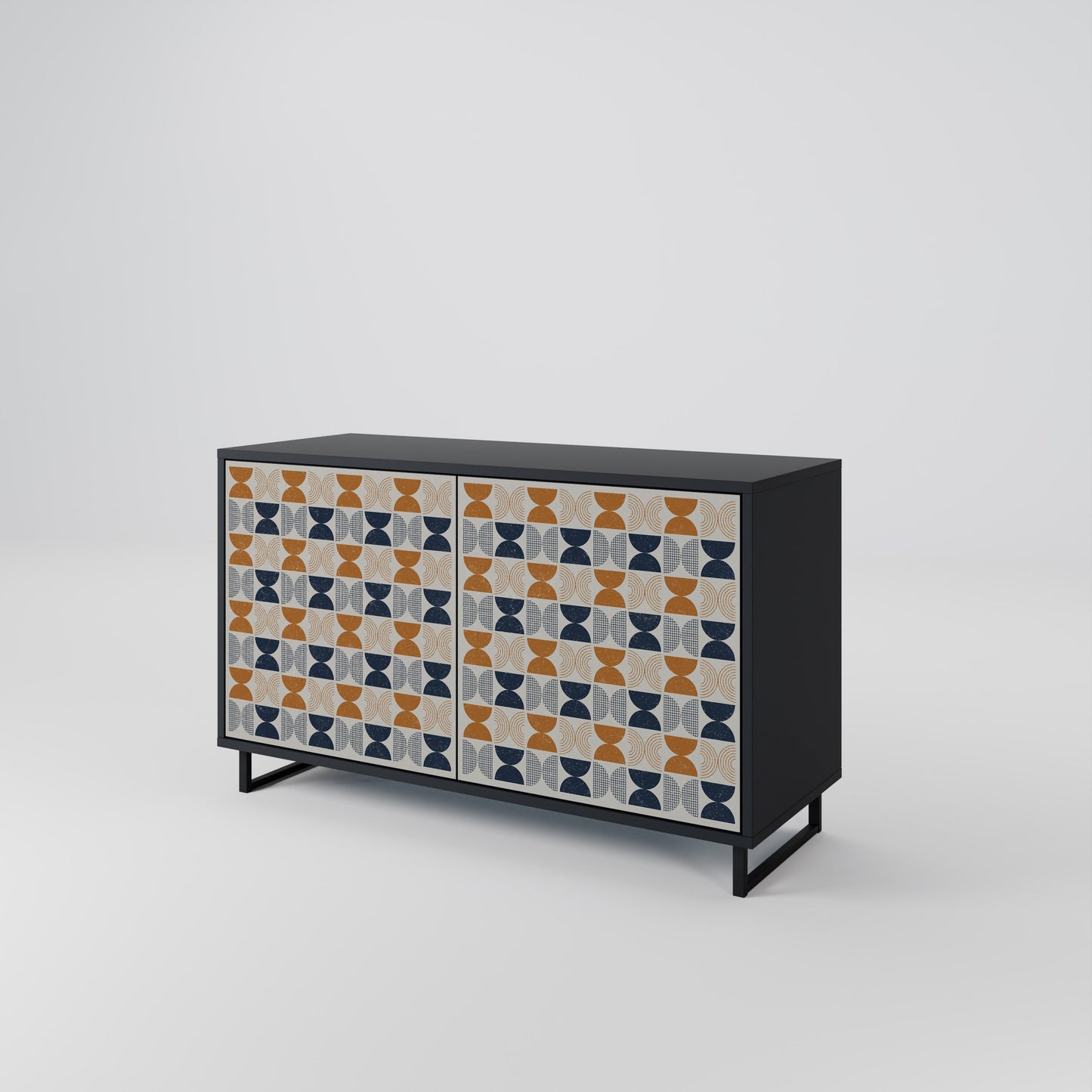Credenza a 2 ante REFLECTION RANGE in finitura nera