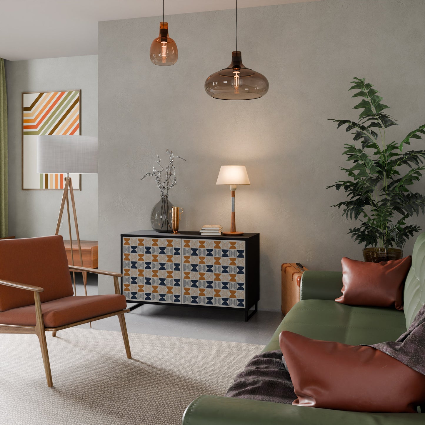 Credenza a 2 ante REFLECTION RANGE in finitura nera