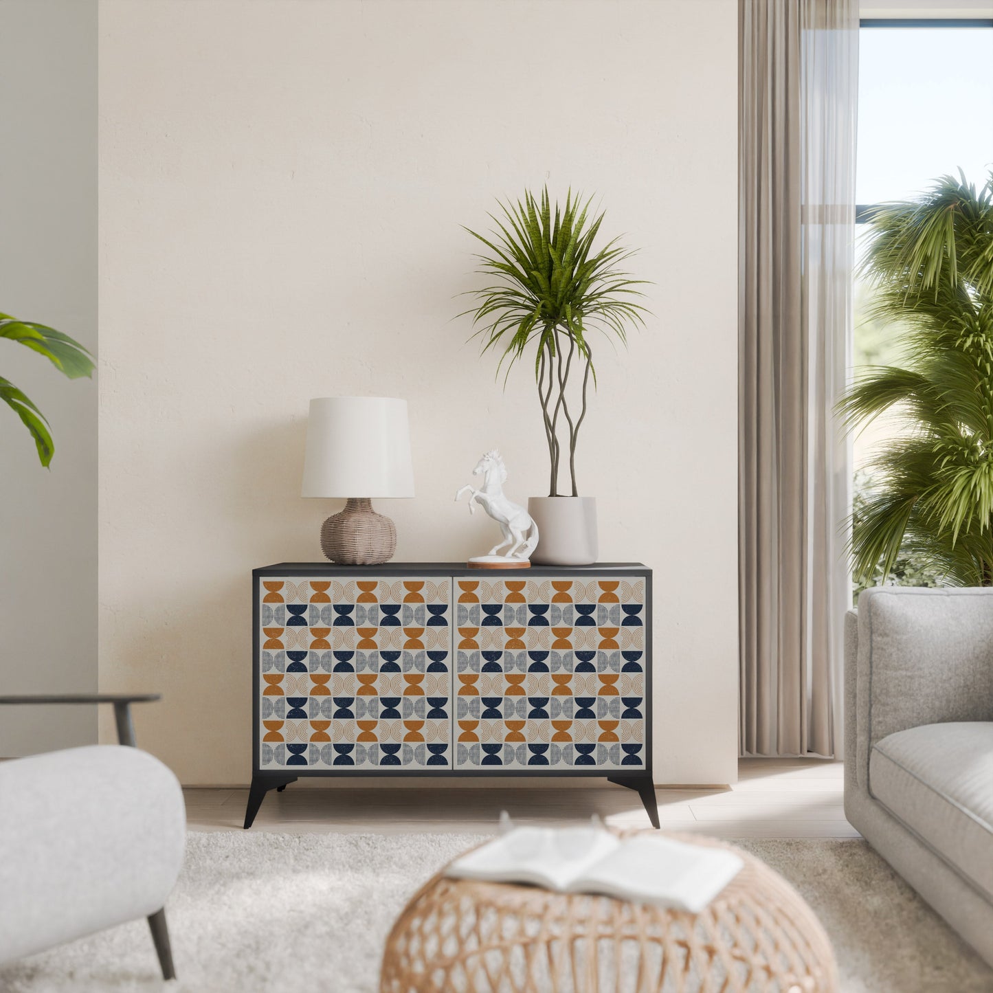 Credenza a 2 ante REFLECTION RANGE in finitura nera