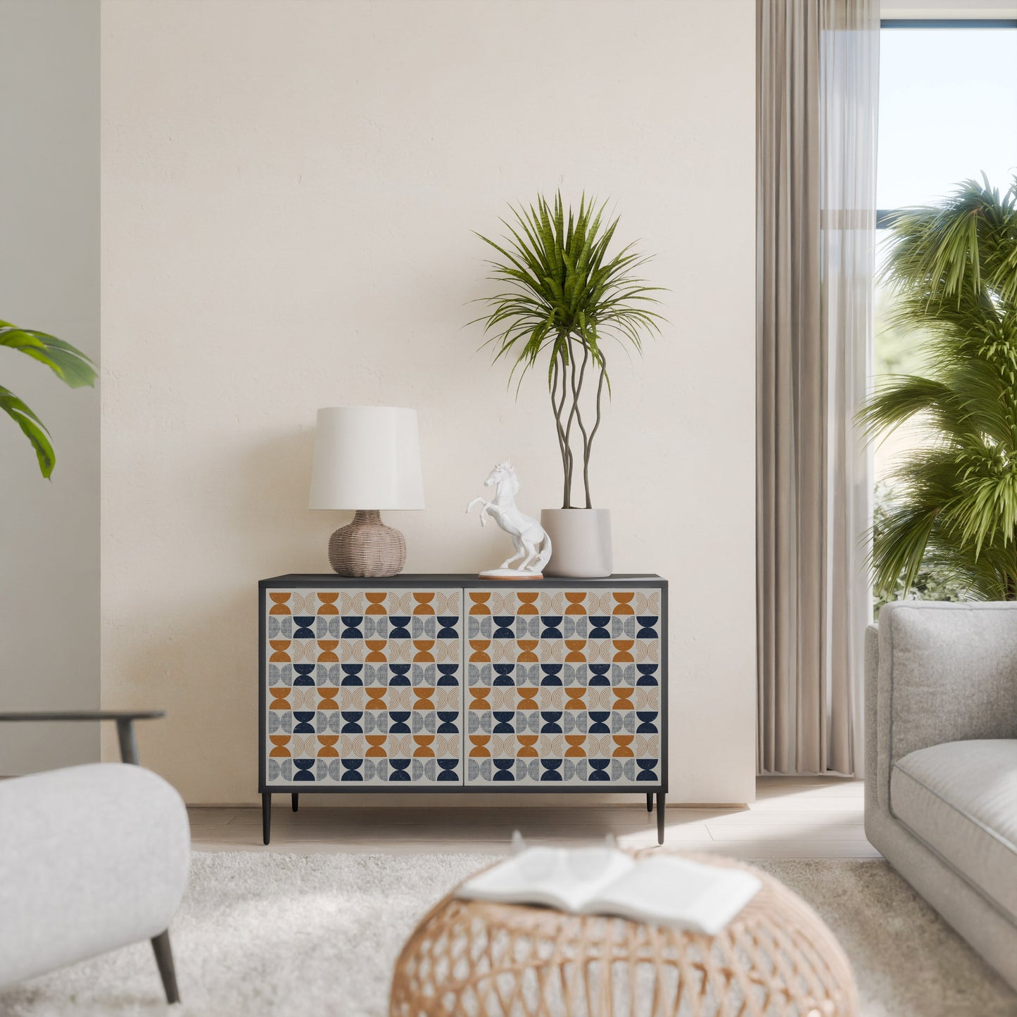 Credenza a 2 ante REFLECTION RANGE in finitura nera