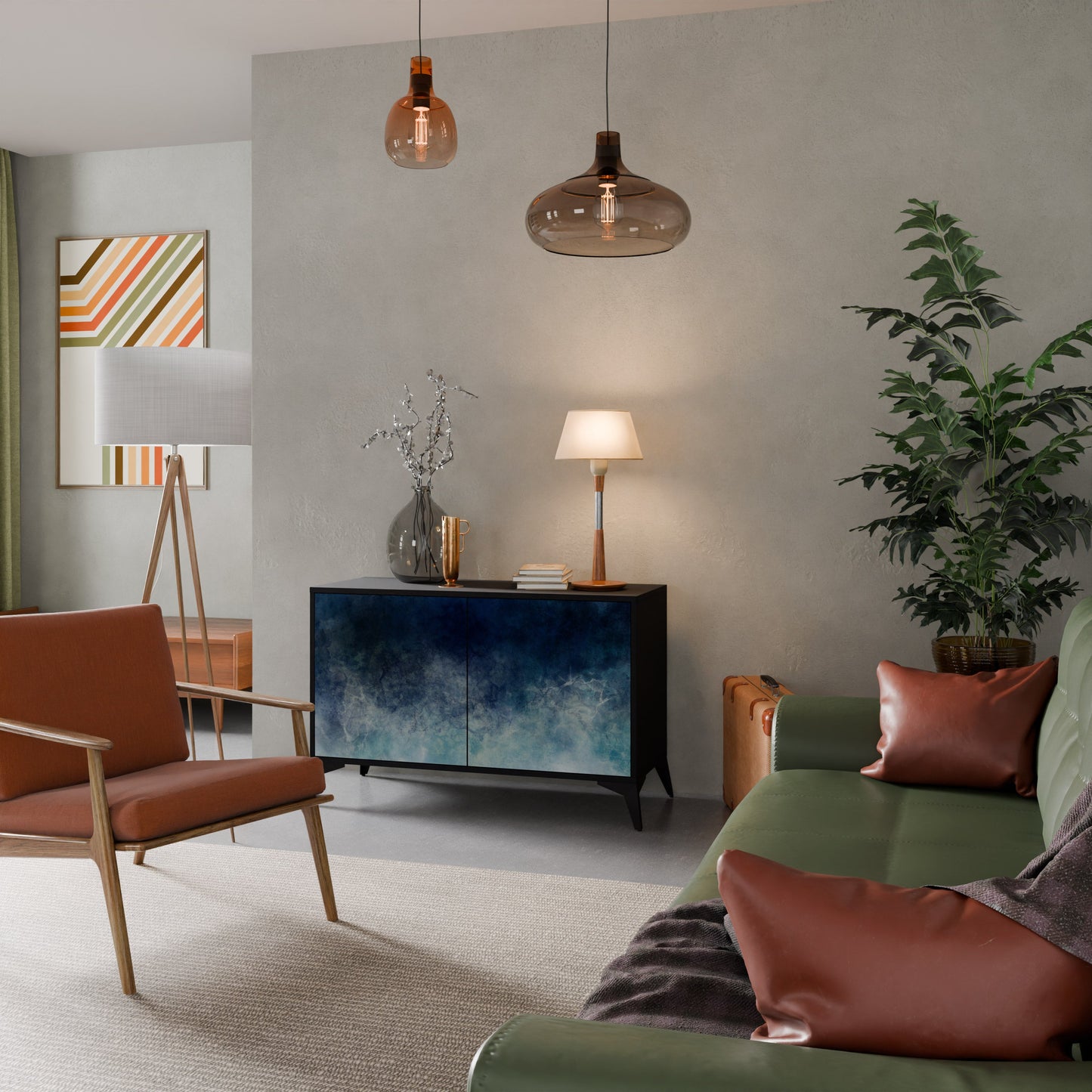Credenza a 2 ante CELESTIAL FALL in finitura nera