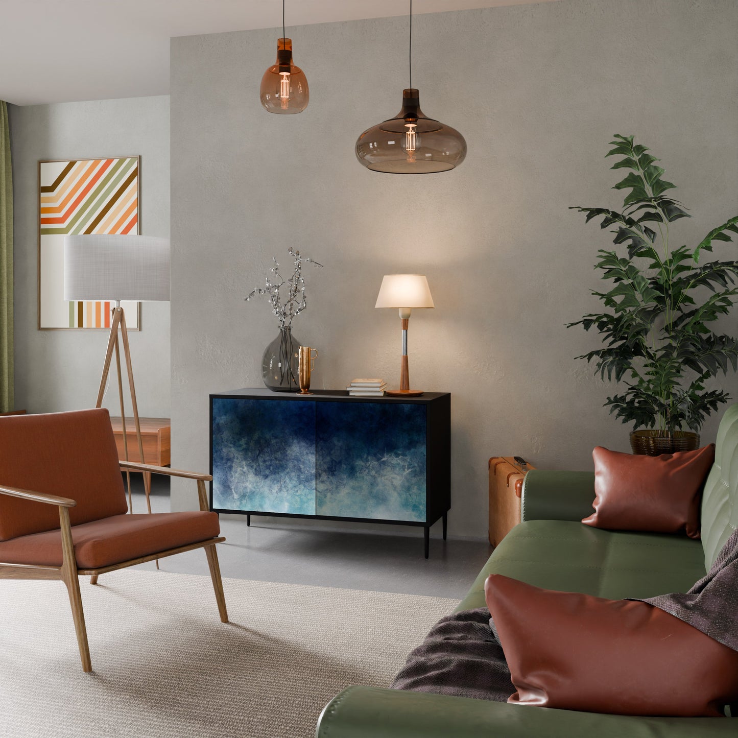 Credenza a 2 ante CELESTIAL FALL in finitura nera