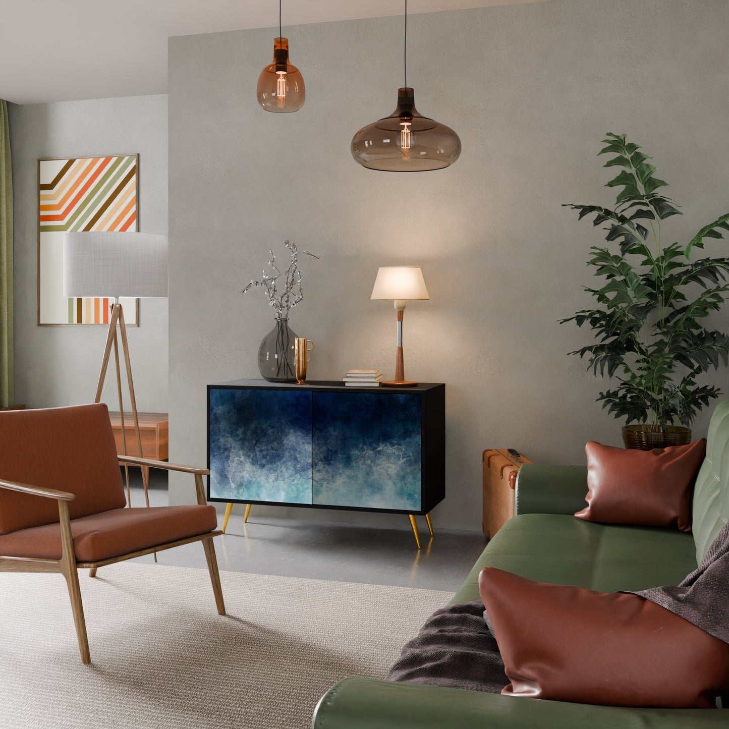 Credenza a 2 ante CELESTIAL FALL in finitura nera