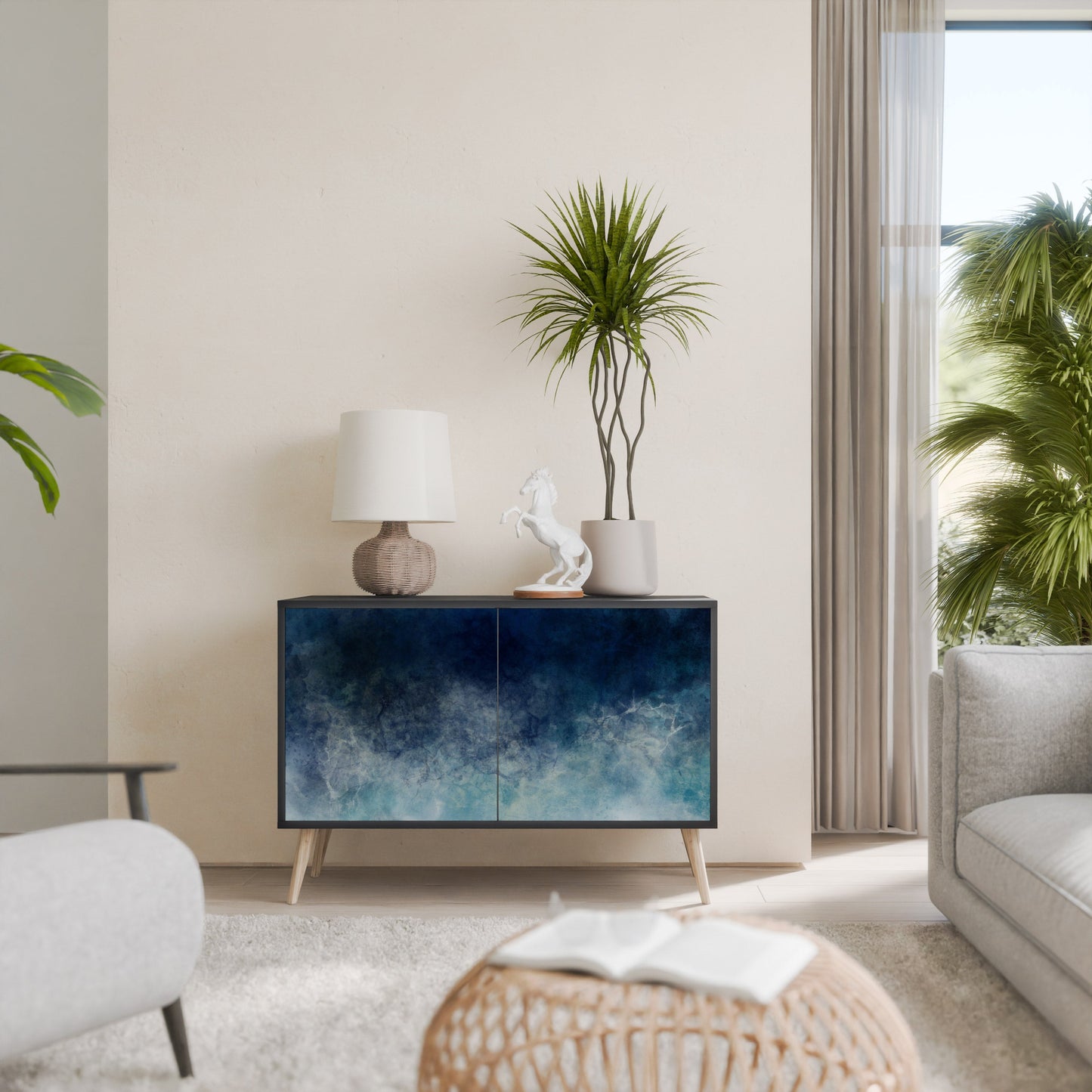 Credenza a 2 ante CELESTIAL FALL in finitura nera