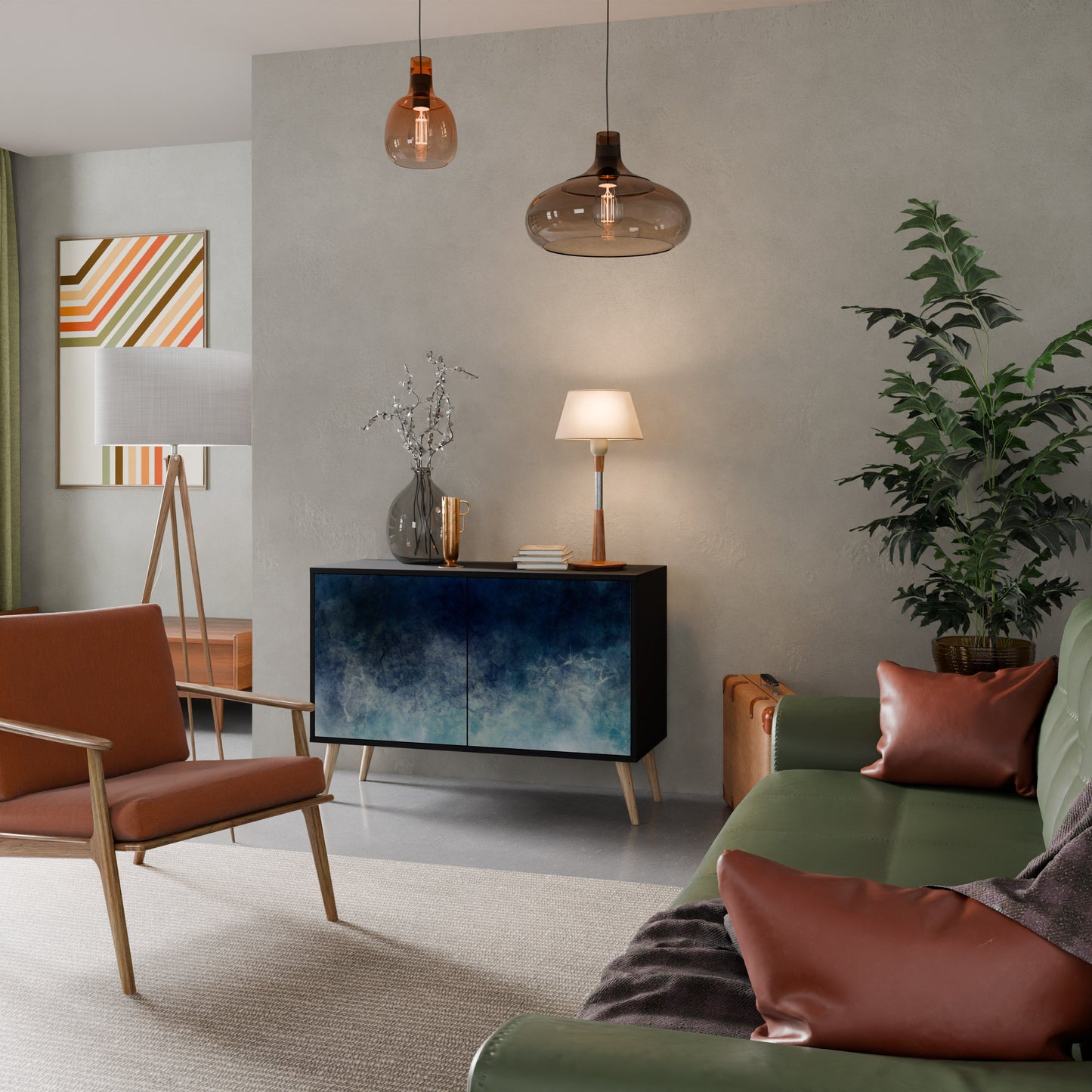 Credenza a 2 ante CELESTIAL FALL in finitura nera