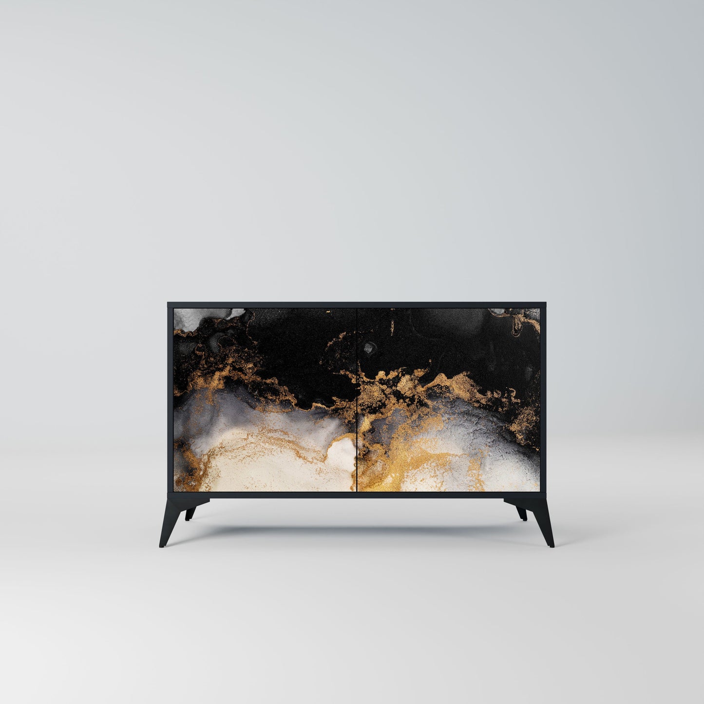 MARBLE OF TOMMORROW 2-Door Sideboard in Black Finish