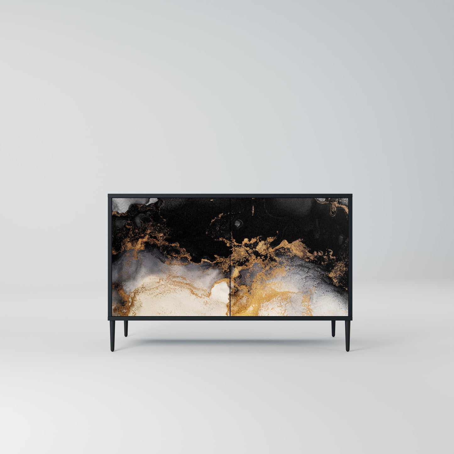 MARBLE OF TOMMORROW 2-Door Sideboard in Black Finish