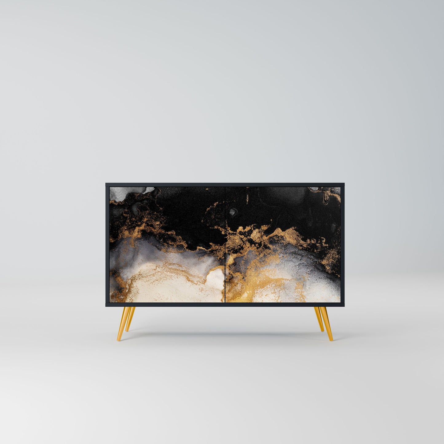 MARBLE OF TOMMORROW 2-Door Sideboard in Black Finish