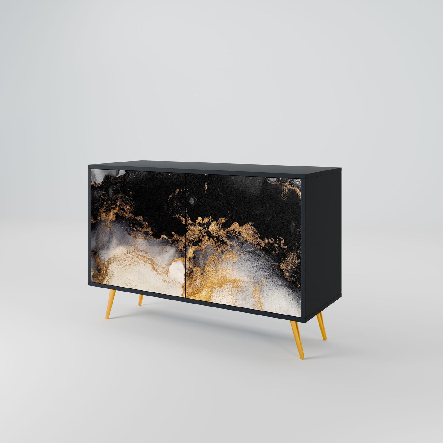 MARBLE OF TOMMORROW 2-Door Sideboard in Black Finish