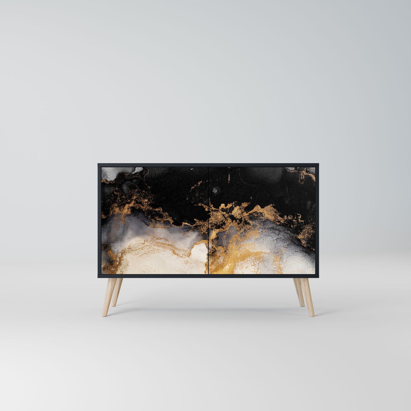 MARBLE OF TOMMORROW 2-Door Sideboard in Black Finish