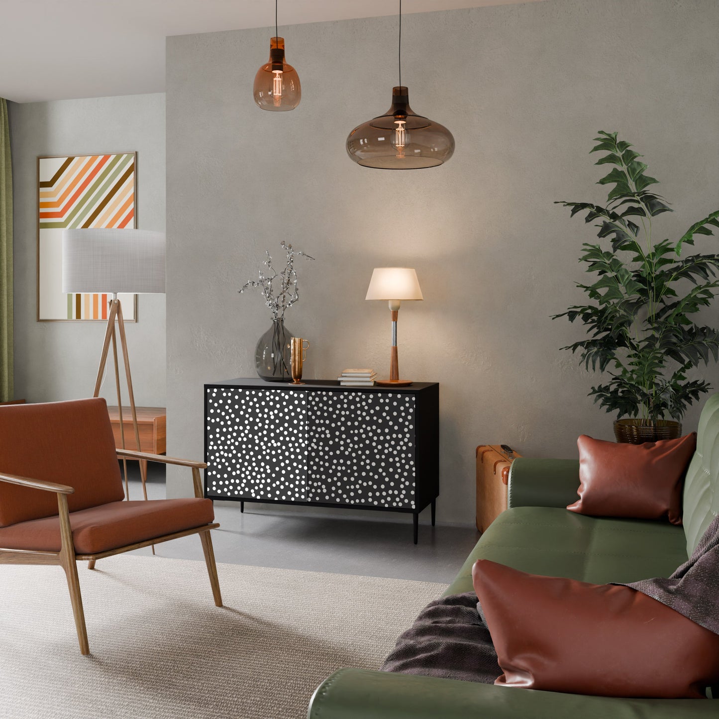 Credenza a 2 ante BLINDING LIGHTS in finitura nera