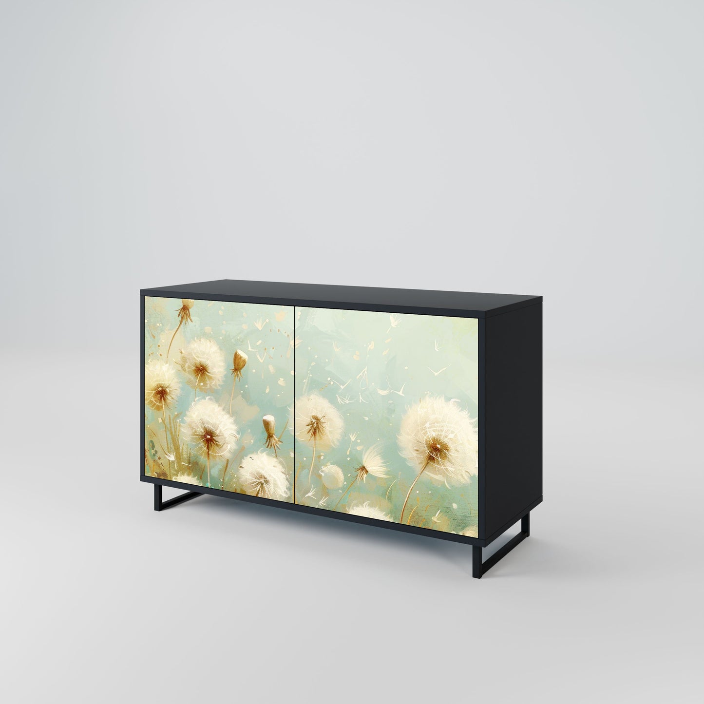 Credenza a 2 ante DREAMY MEADOW in finitura nera