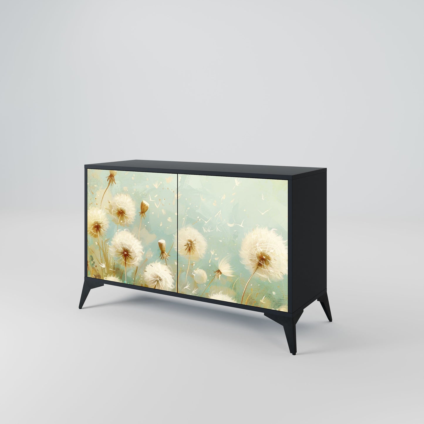 Credenza a 2 ante DREAMY MEADOW in finitura nera