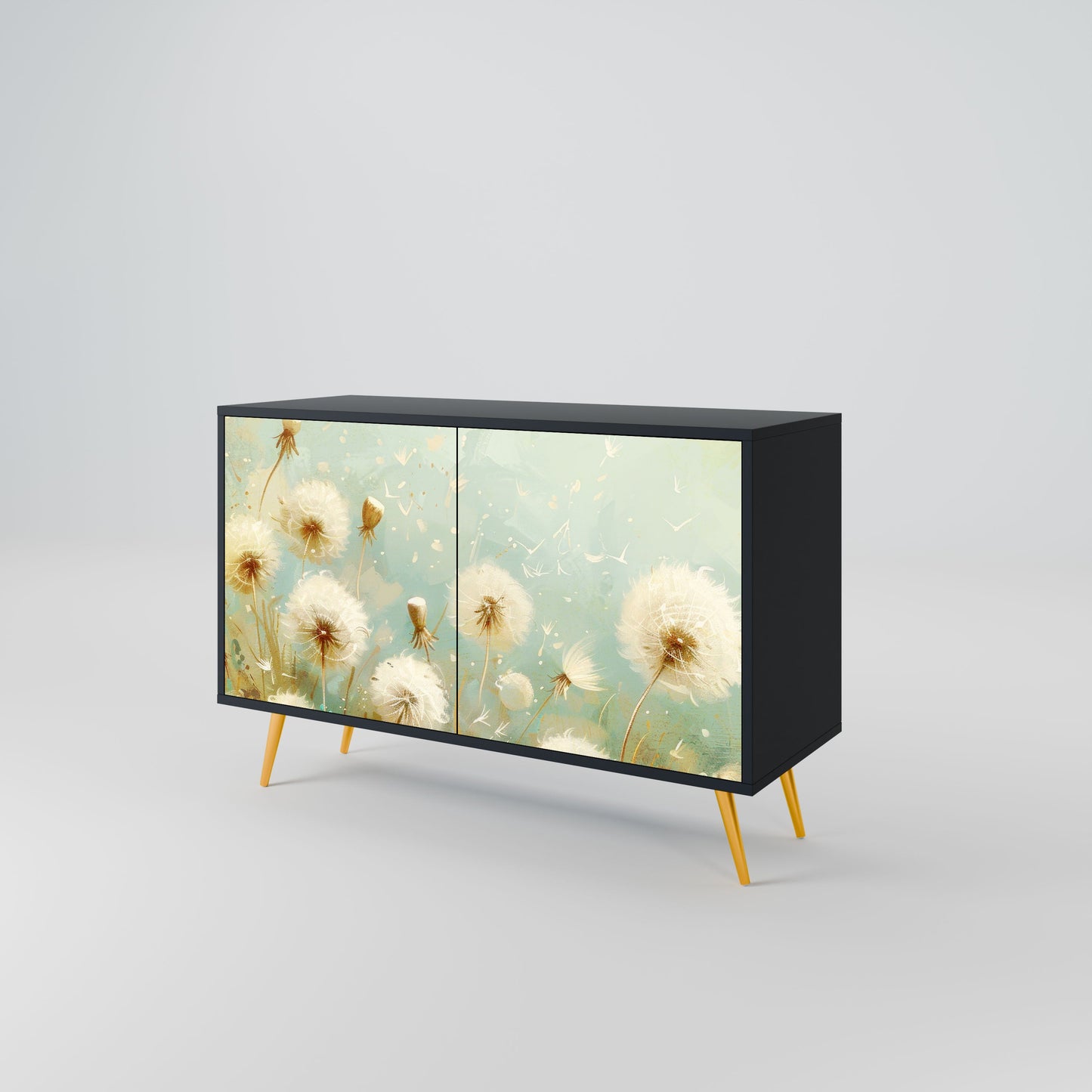 Credenza a 2 ante DREAMY MEADOW in finitura nera