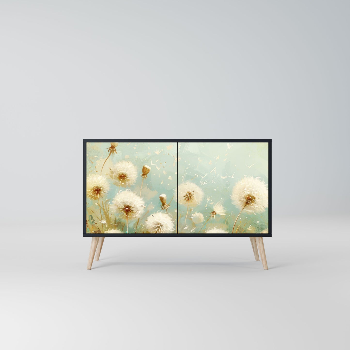 Credenza a 2 ante DREAMY MEADOW in finitura nera