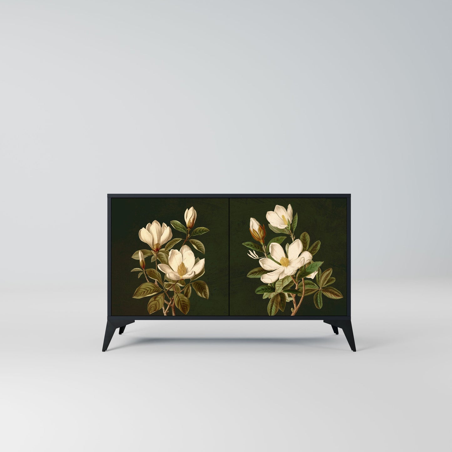 FLORAL NOIR 2-Door Sideboard in Black Finish