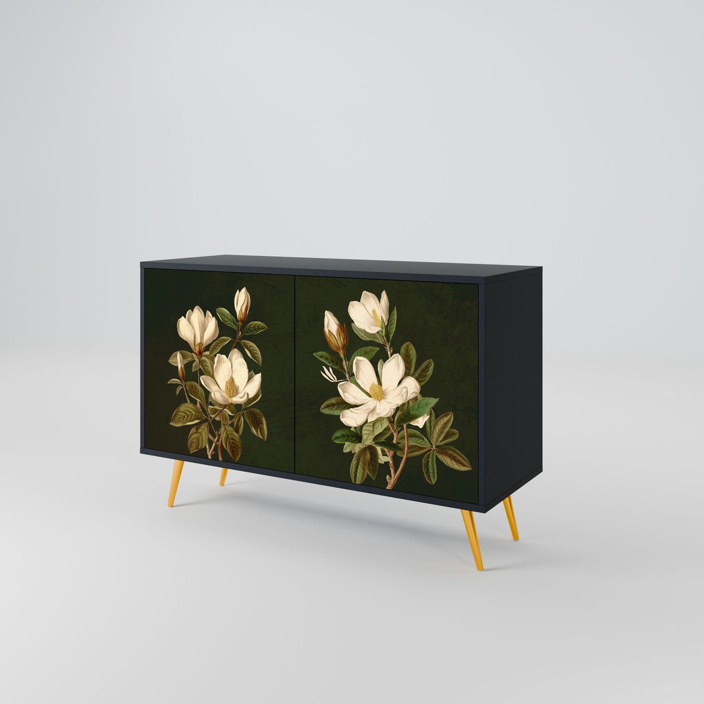 FLORAL NOIR 2-Door Sideboard in Black Finish