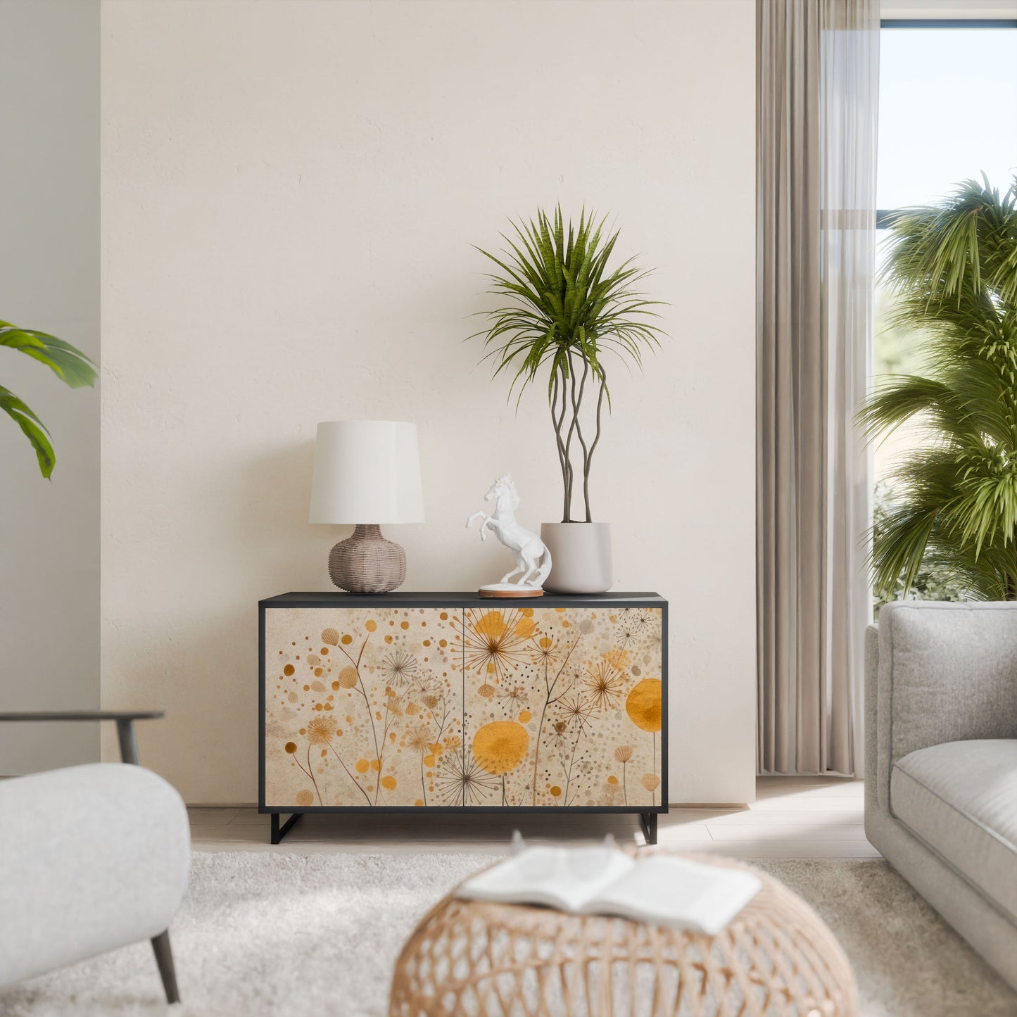 Credenza MORNING GLADE a 2 ante in finitura nera