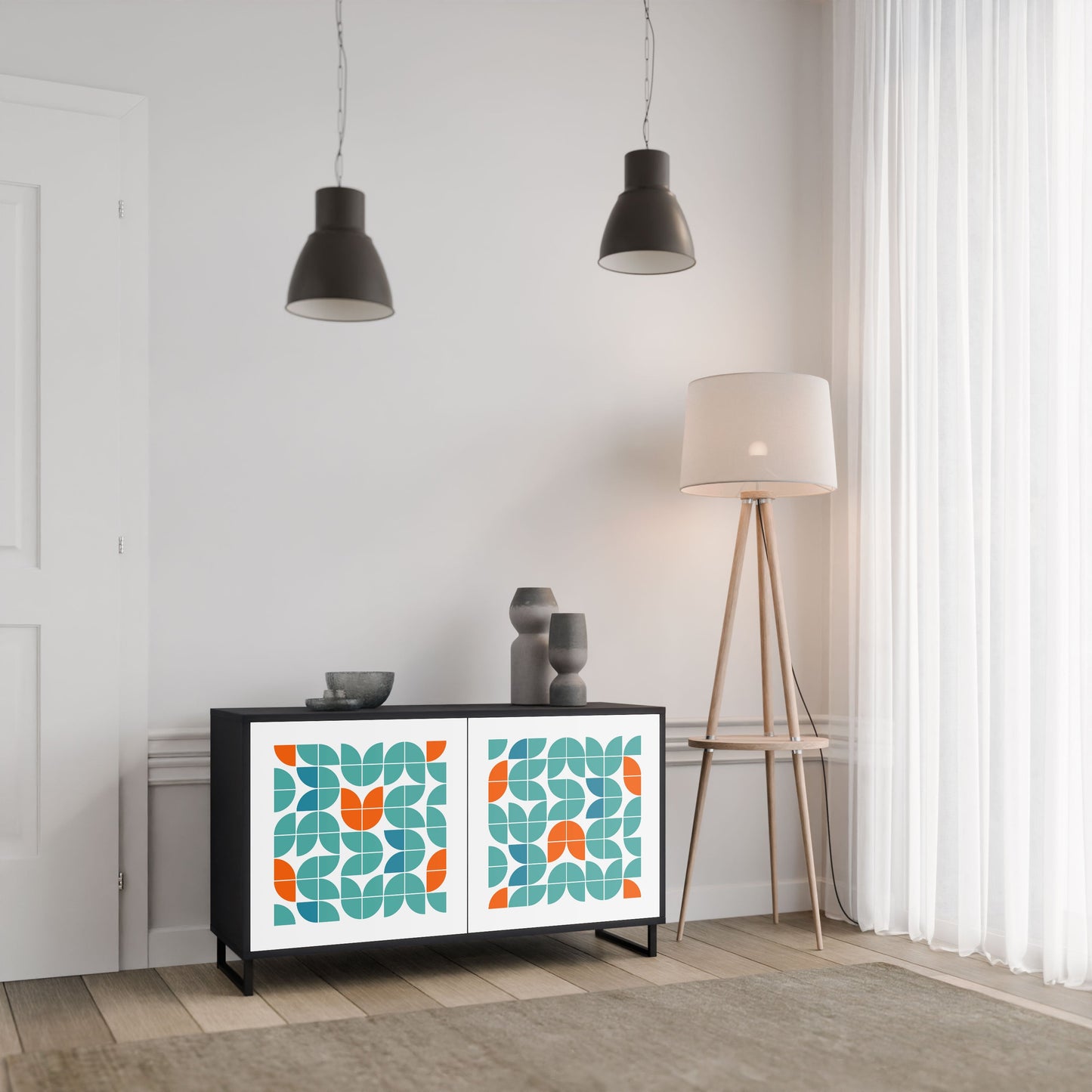 Credenza BE THE CHANGE a 2 ante in finitura nera