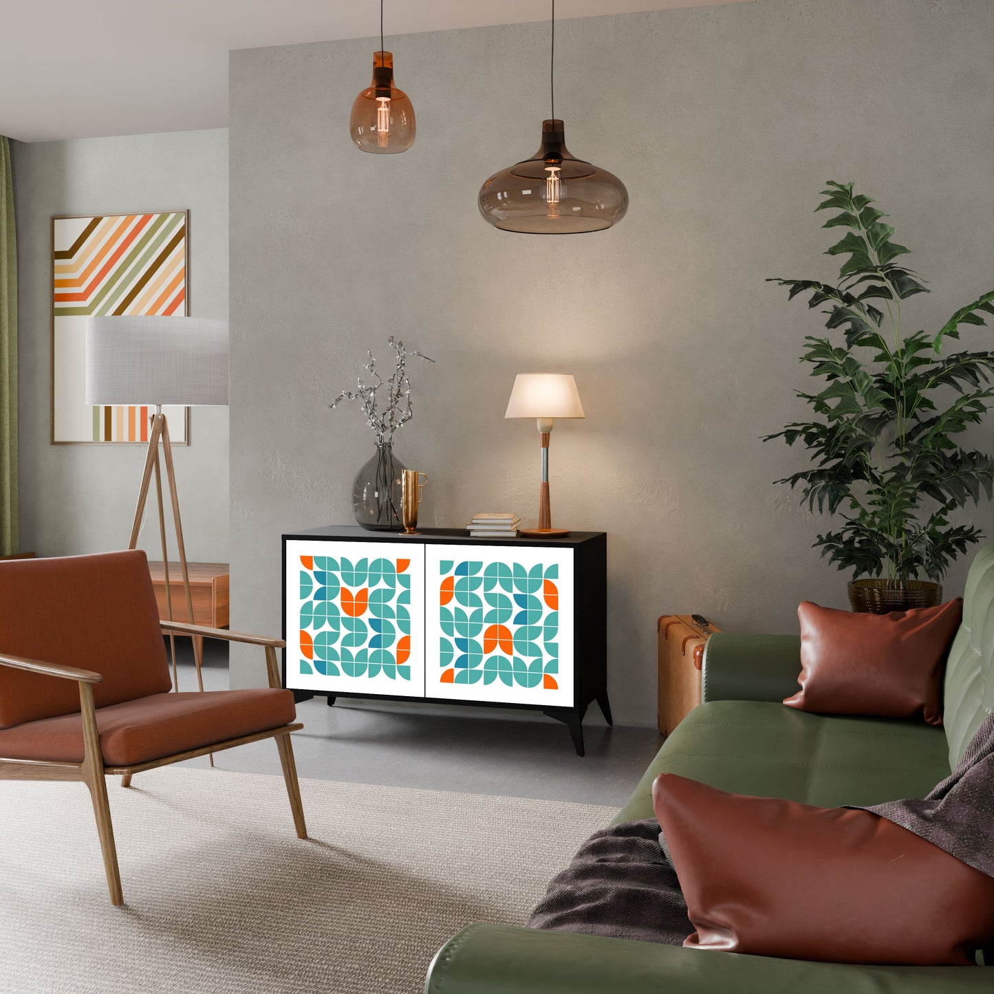 Credenza BE THE CHANGE a 2 ante in finitura nera
