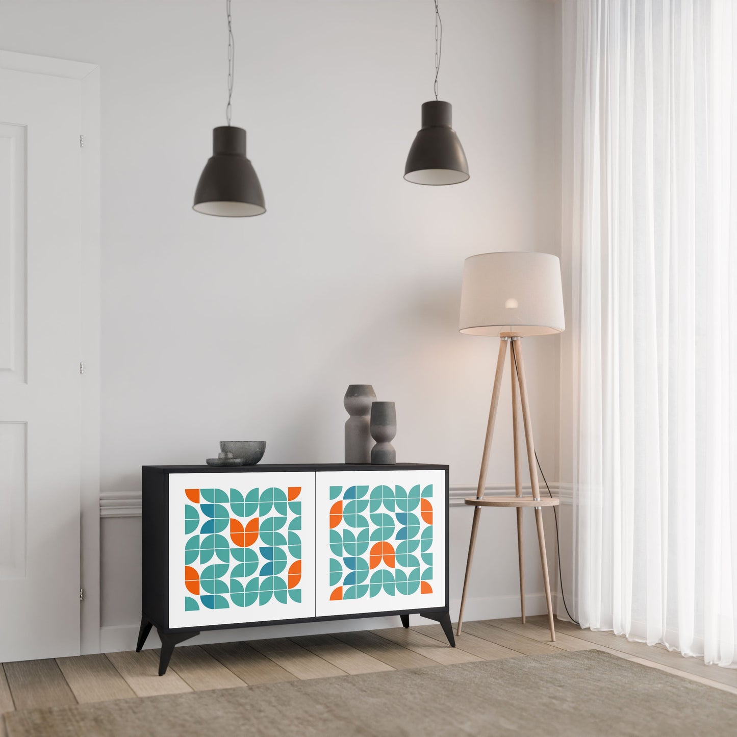 Credenza BE THE CHANGE a 2 ante in finitura nera