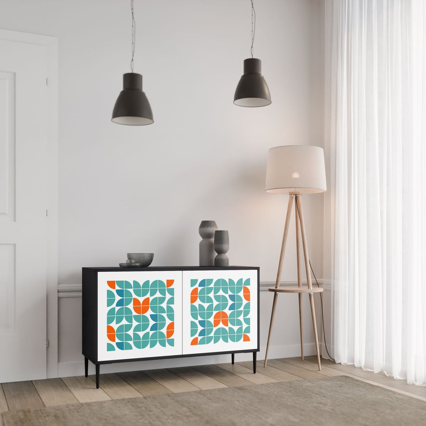 Credenza BE THE CHANGE a 2 ante in finitura nera