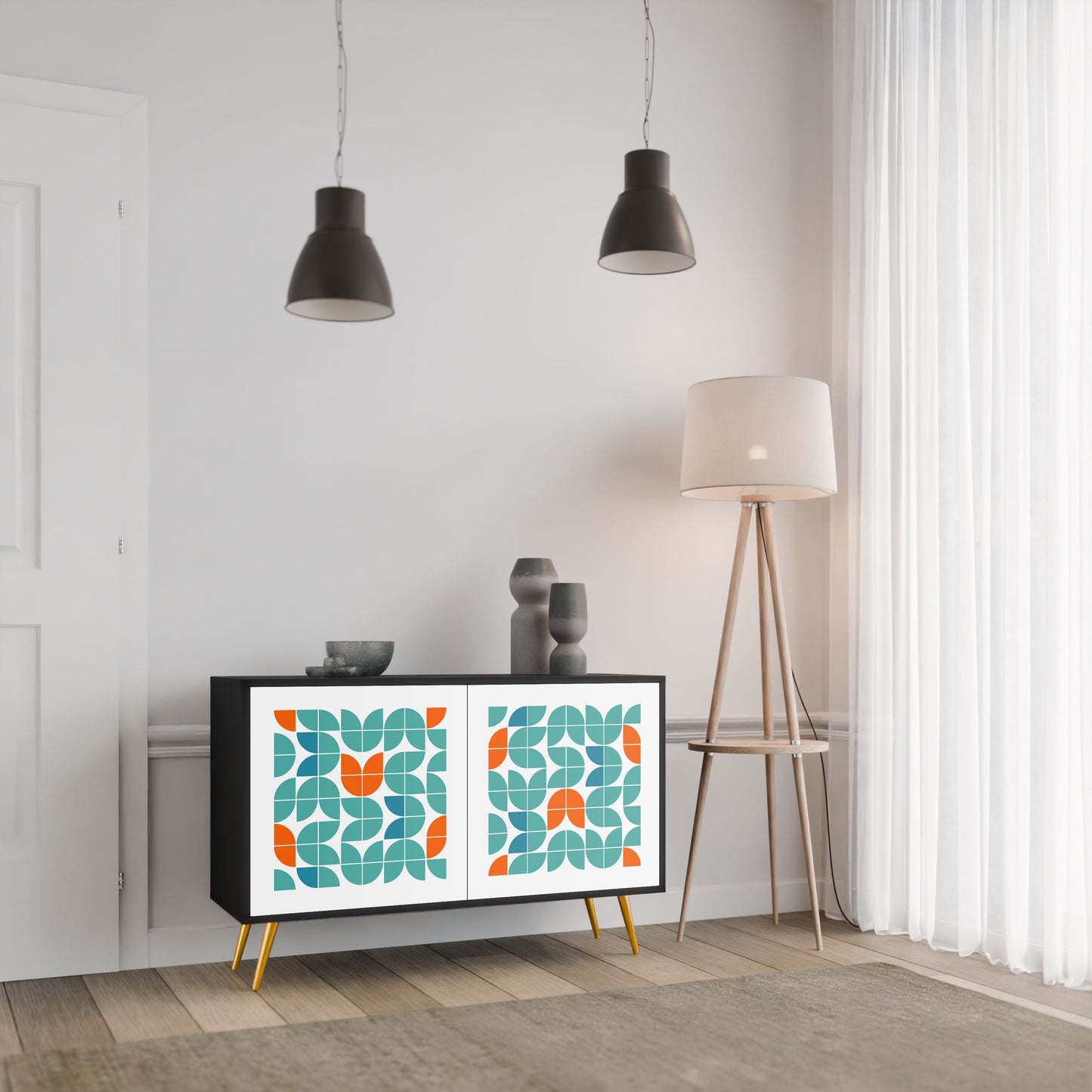 Credenza BE THE CHANGE a 2 ante in finitura nera