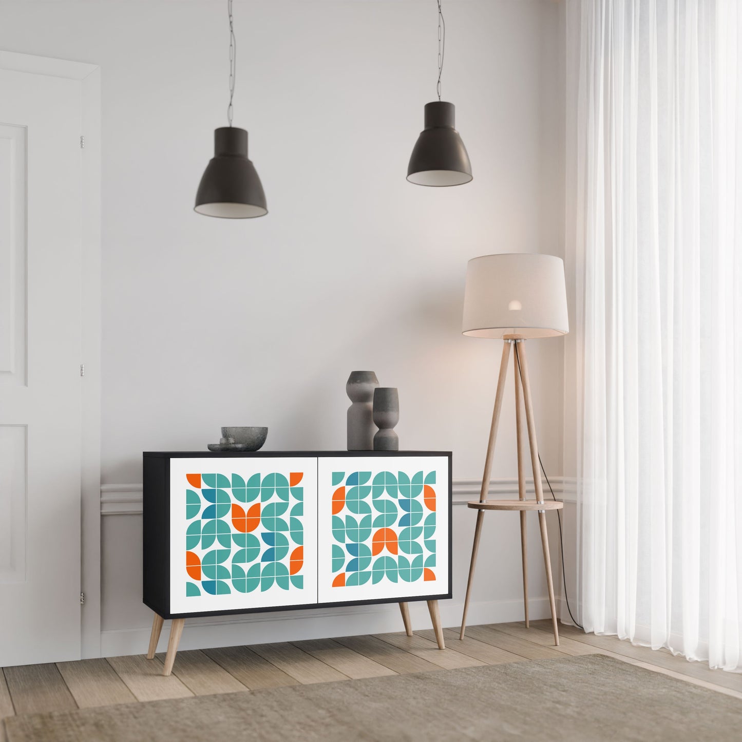 Credenza BE THE CHANGE a 2 ante in finitura nera