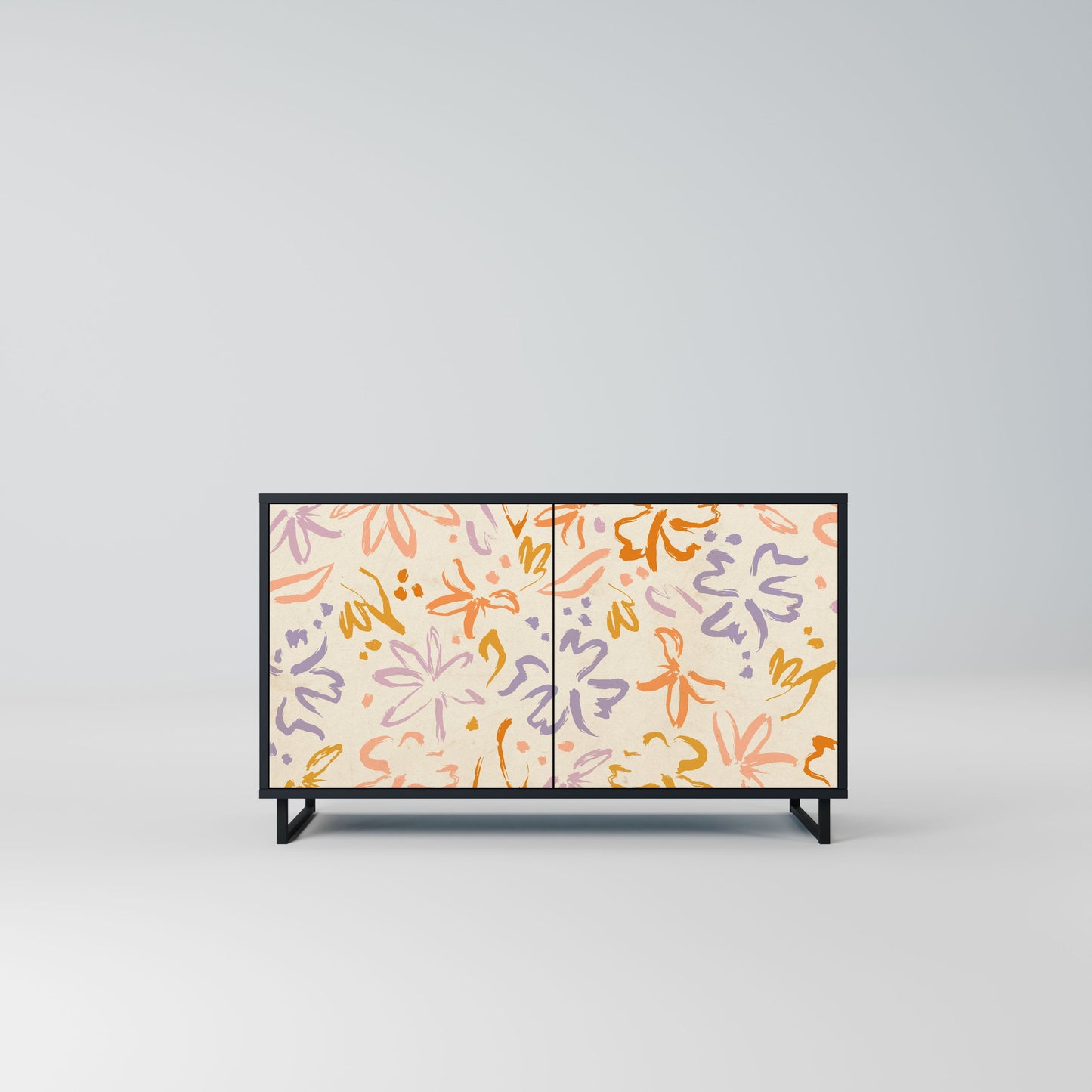 SPRING WHIMSY 2-Door Sideboard in Black Finish