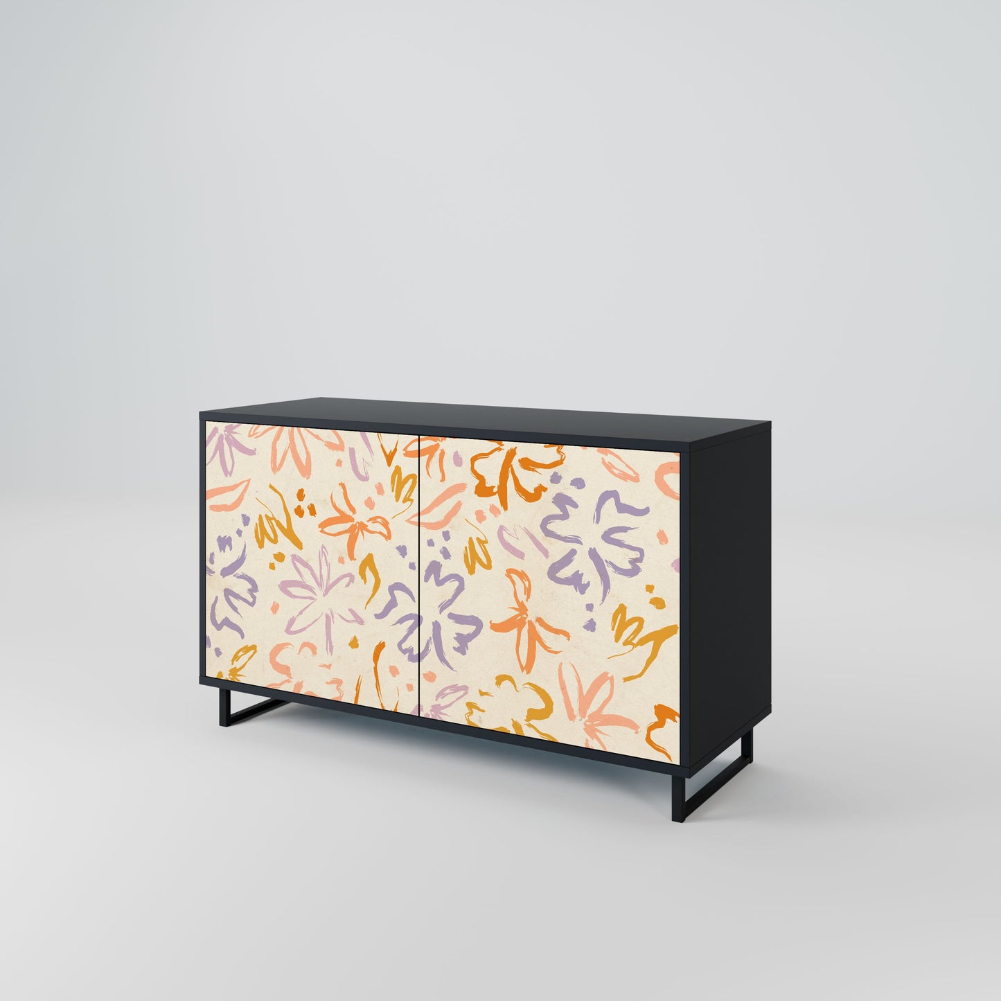 SPRING WHIMSY 2-Door Sideboard in Black Finish