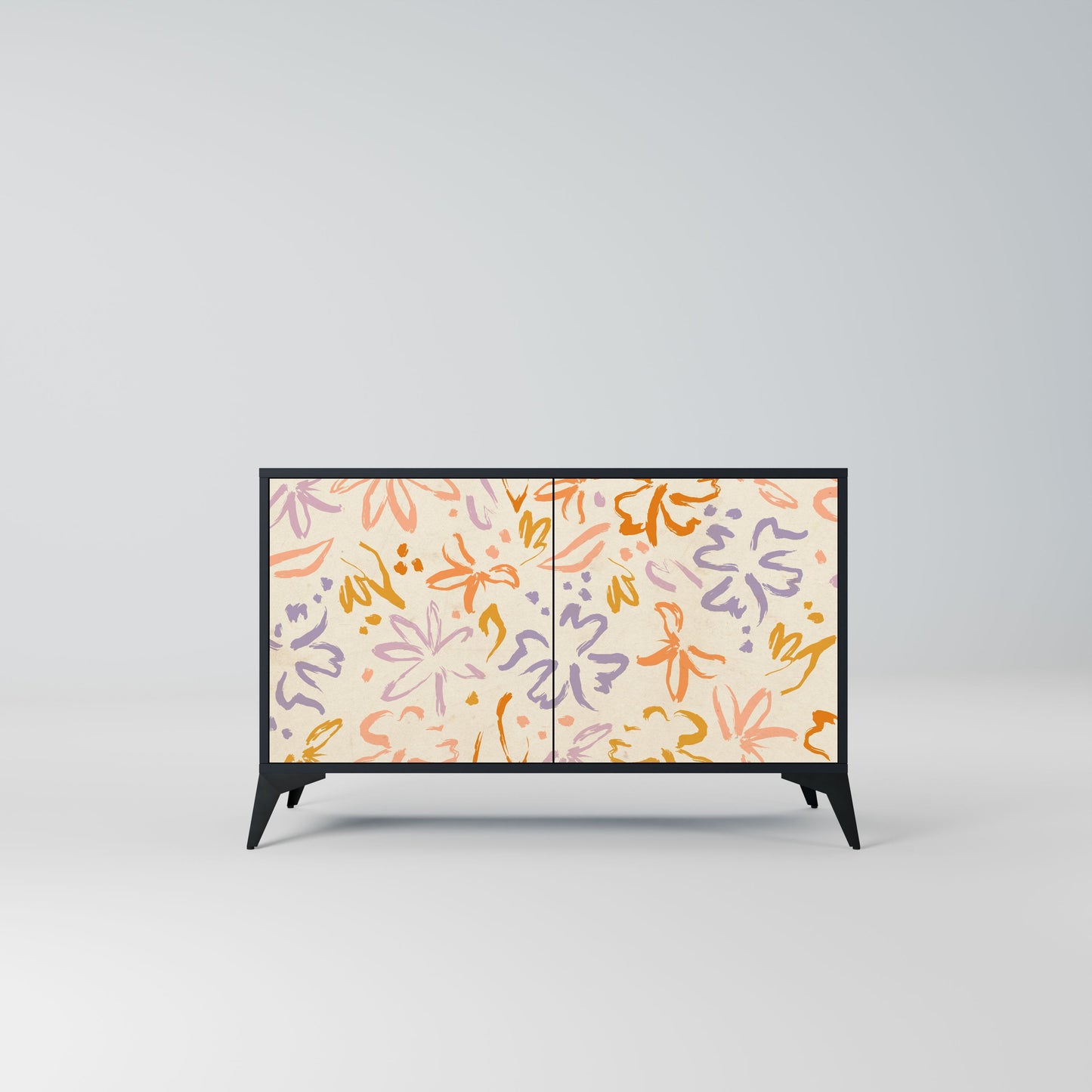 SPRING WHIMSY 2-Door Sideboard in Black Finish