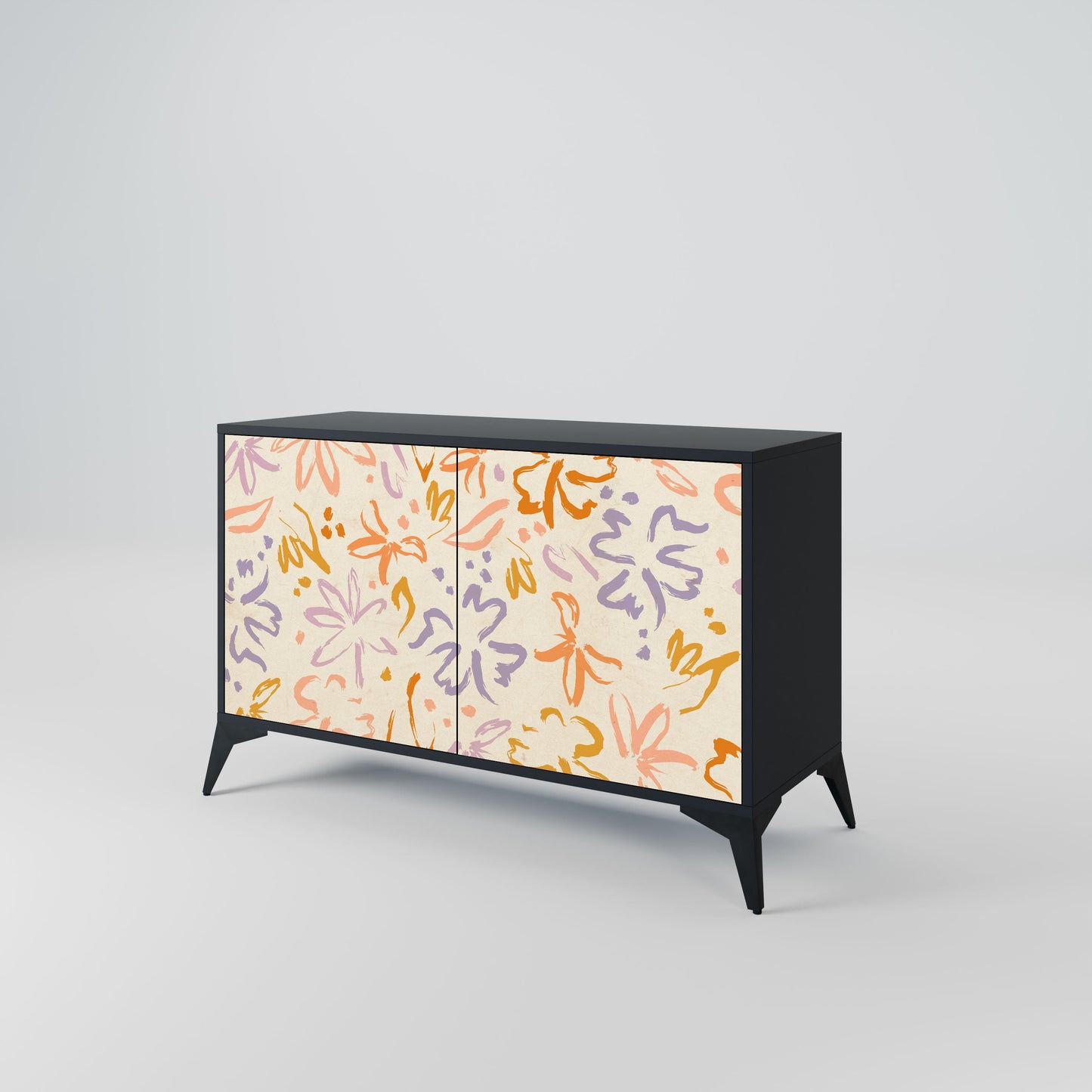 SPRING WHIMSY 2-Door Sideboard in Black Finish