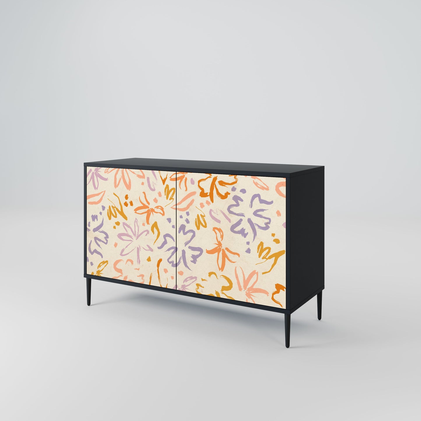 SPRING WHIMSY 2-Door Sideboard in Black Finish